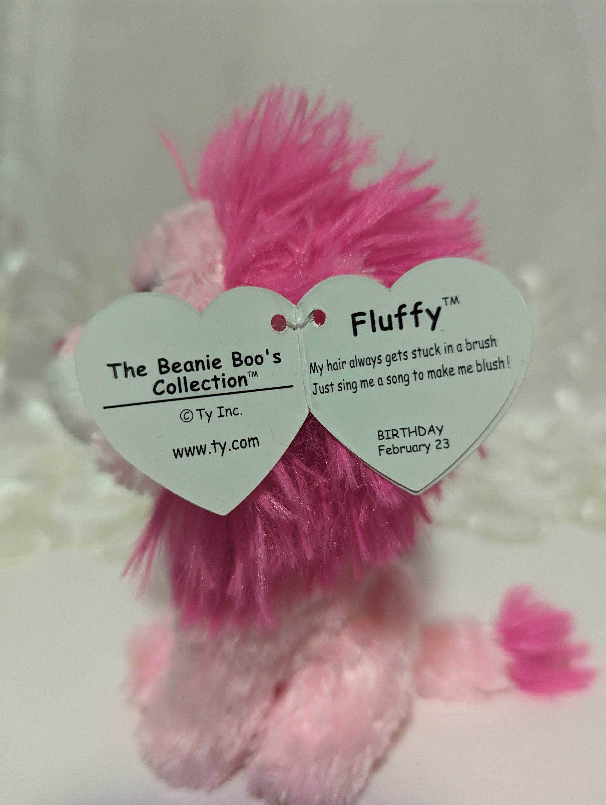 Ty Beanie Boo - Fluffy The Pink Lion (6in) - Vintage Beanies Canada