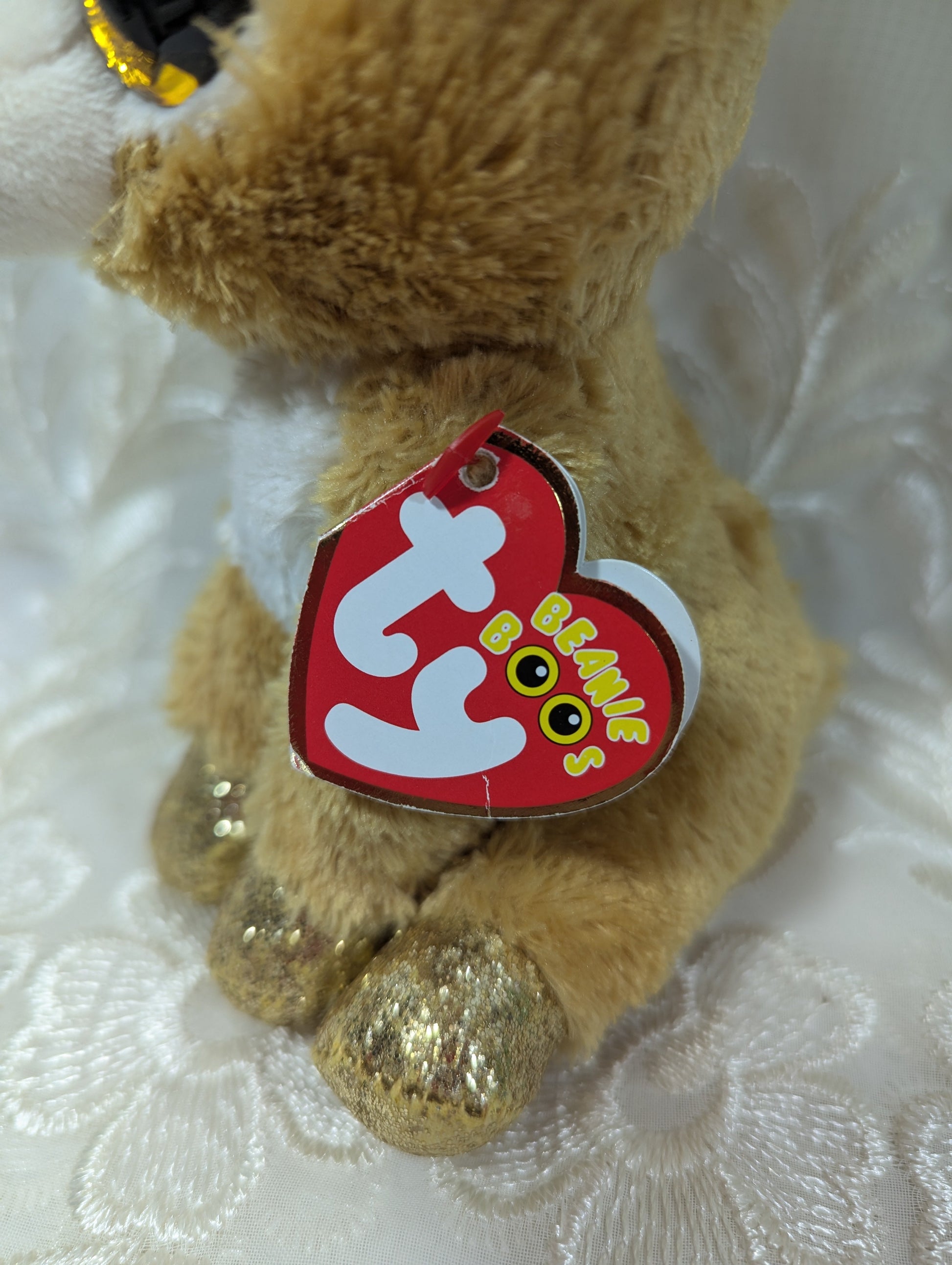 Ty Beanie Boo - Glitzy The Gold Reindeer (6 in) Non - mint Tag - Vintage Beanies Canada