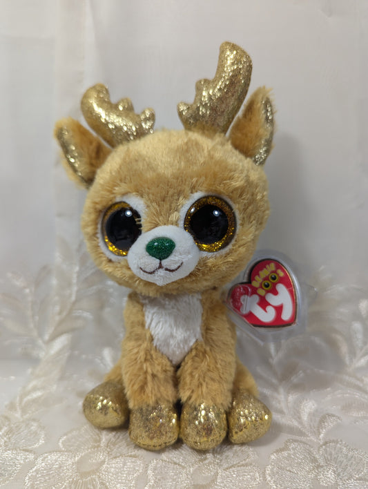 Ty Beanie Boo - Glitzy The Gold Reindeer (6 in) Non - mint Tag - Vintage Beanies Canada
