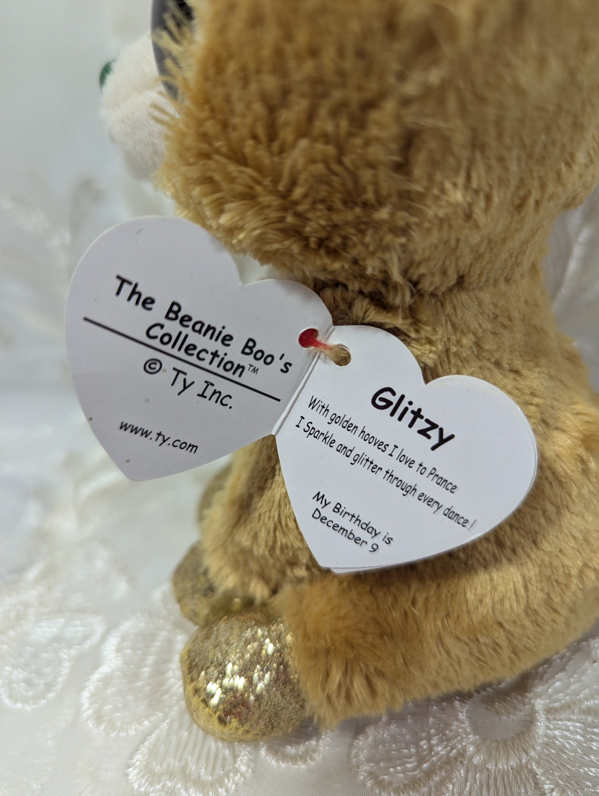 Ty Beanie Boo - Glitzy The Gold Reindeer (6 in) Non - mint Tag - Vintage Beanies Canada