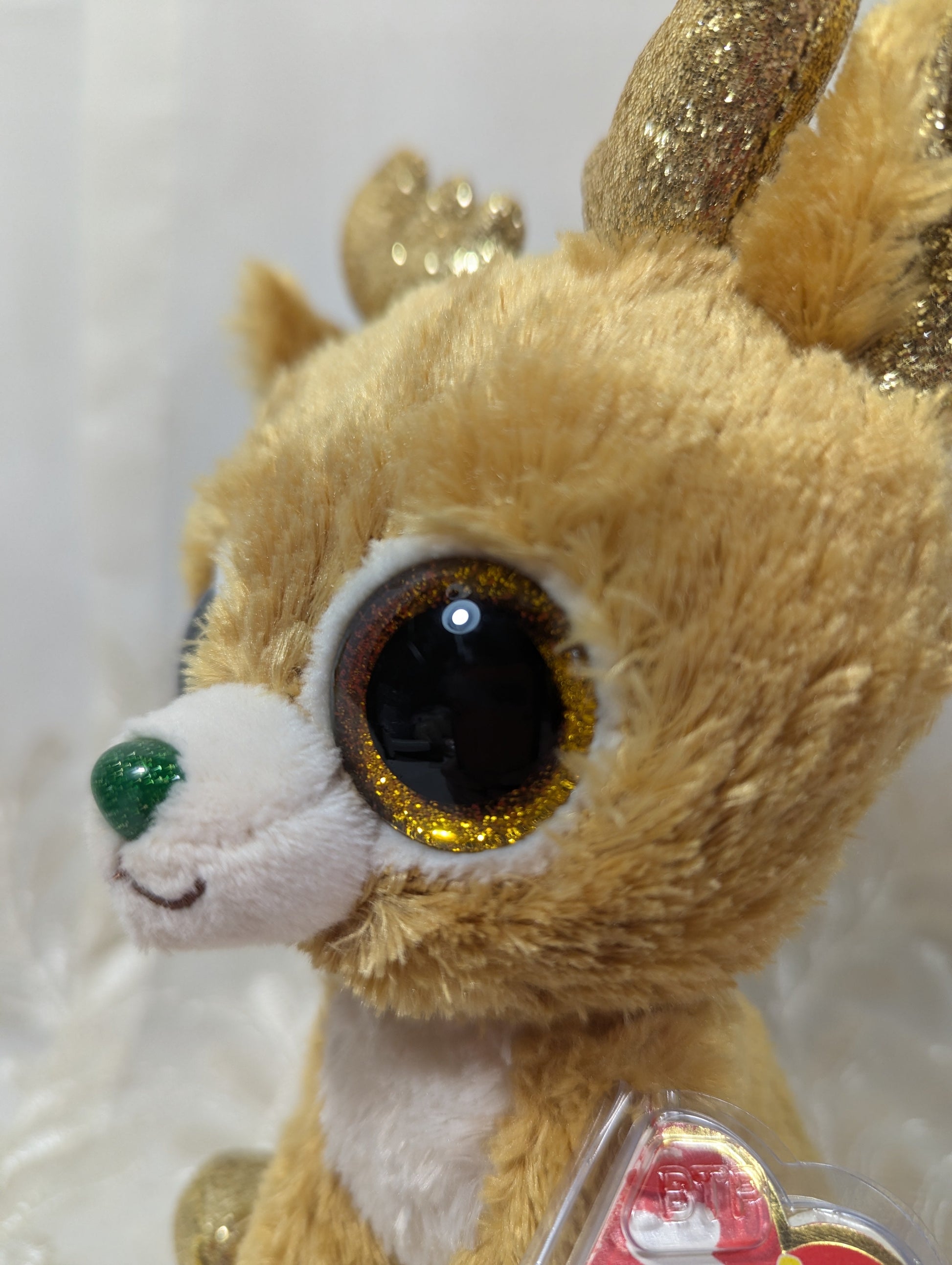 Ty Beanie Boo - Glitzy The Gold Reindeer (6 in) Non - mint Tag - Vintage Beanies Canada