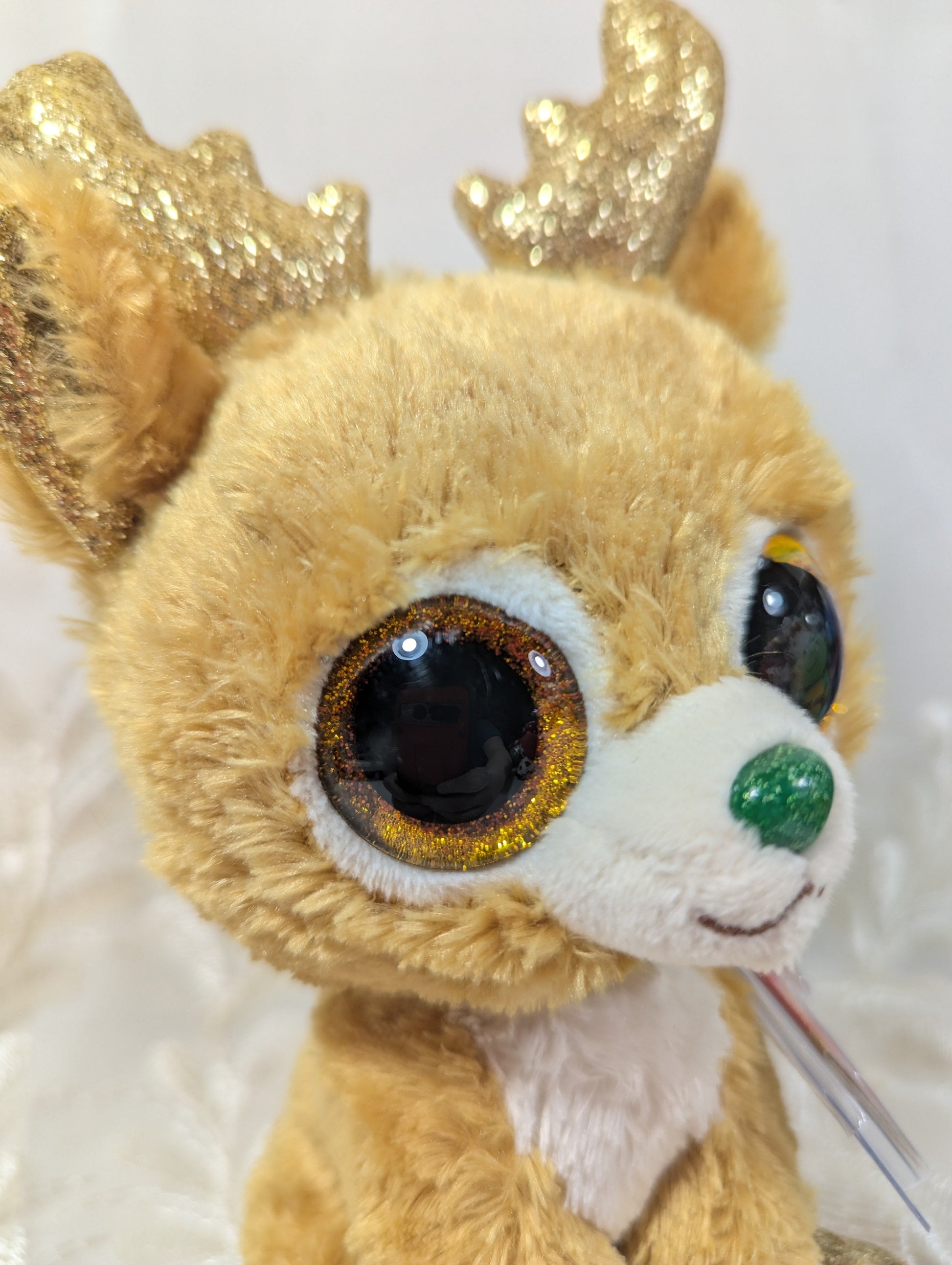 Ty Beanie Boo - Glitzy The Gold Reindeer (6 in) Non - mint Tag - Vintage Beanies Canada