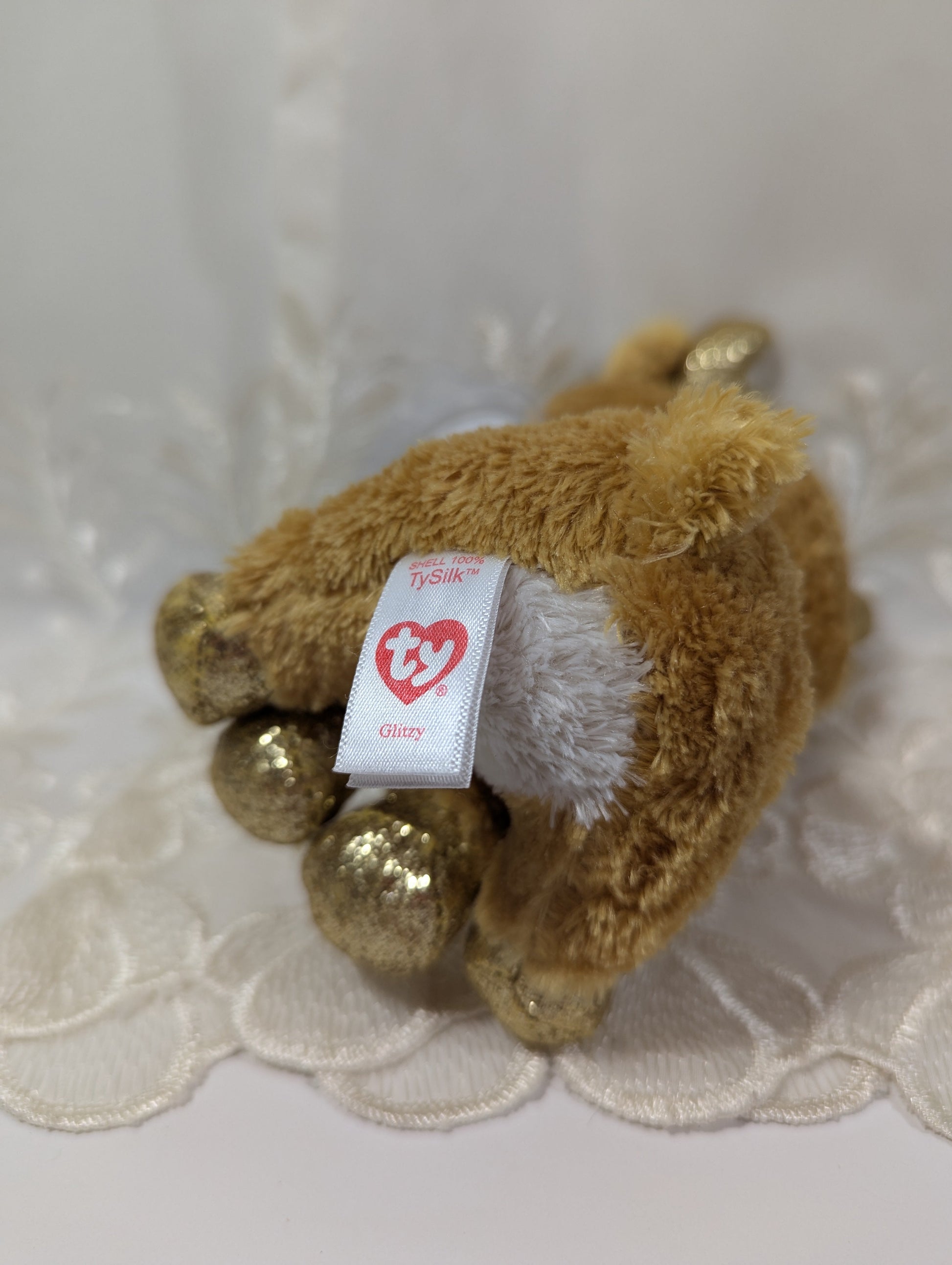 Ty Beanie Boo - Glitzy The Gold Reindeer (6 in) Non - mint Tag - Vintage Beanies Canada