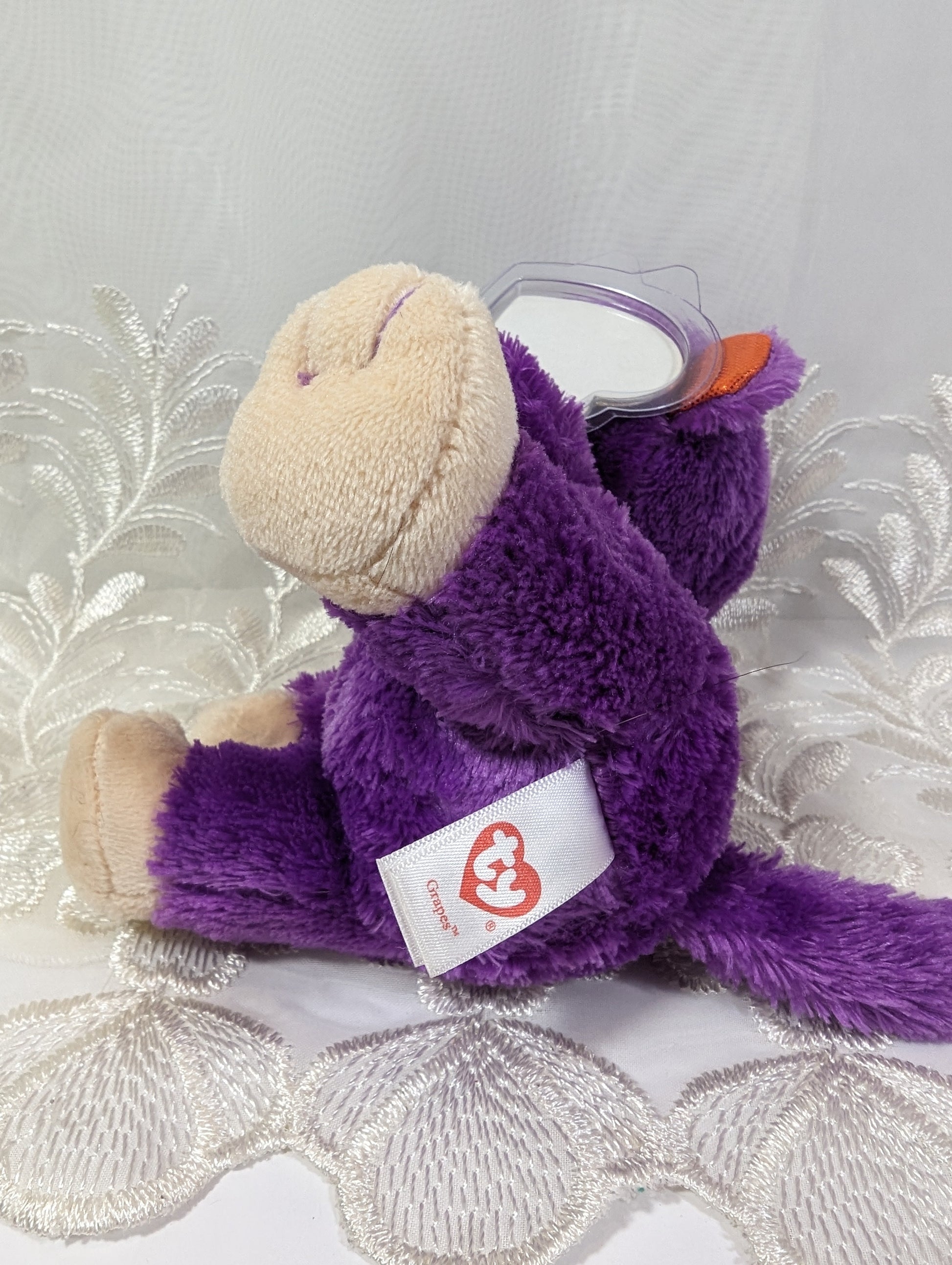 Ty Beanie Boo - Grapes The Purple Monkey (6in) Near Mint Tag - Vintage Beanies Canada