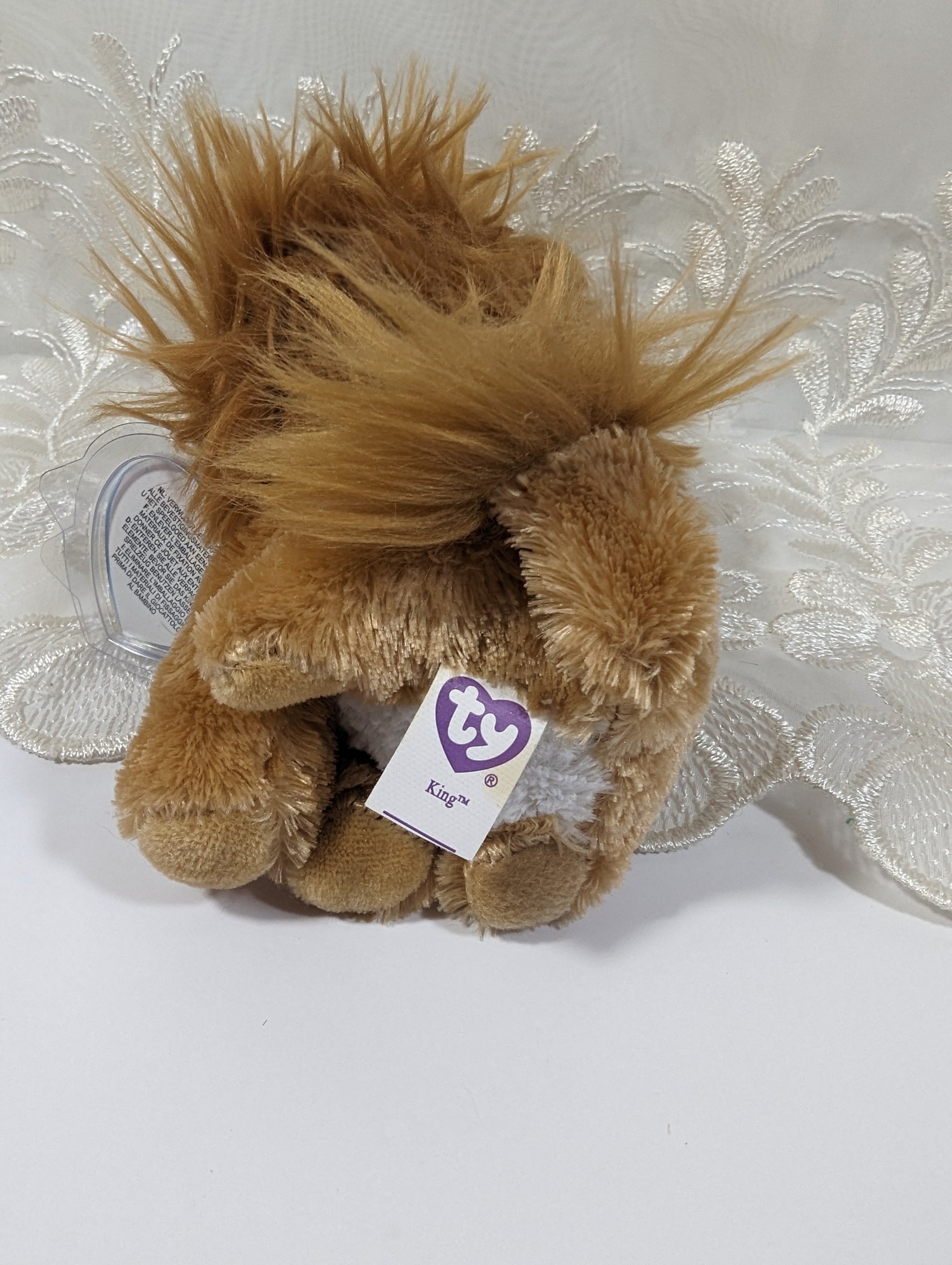 Ty Beanie Boo - King the Lion (6in) *Rare* Purple Tag, Solid Eyes - Near Mint Tag - Vintage Beanies Canada