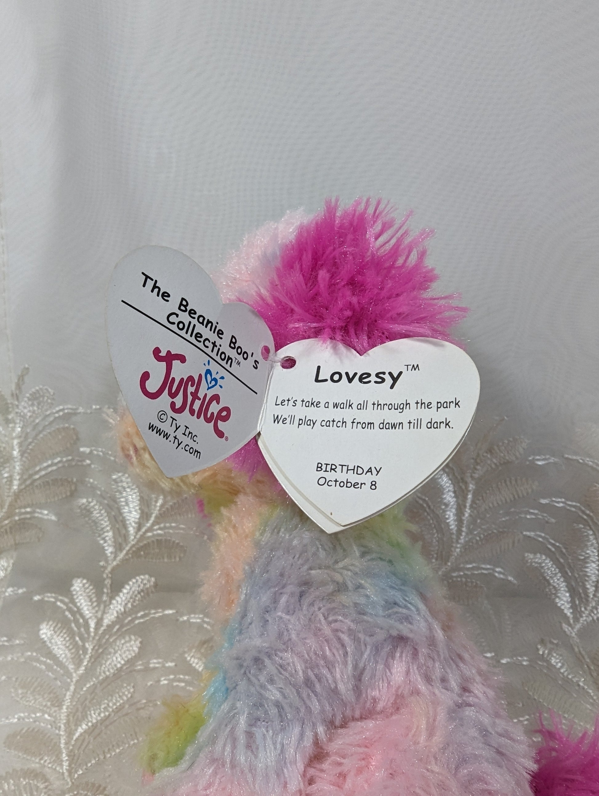 Ty Beanie Boo - Lovesy The Dog (6in) Justice Exclusive *Rare* Non - Mint Tag - Vintage Beanies Canada