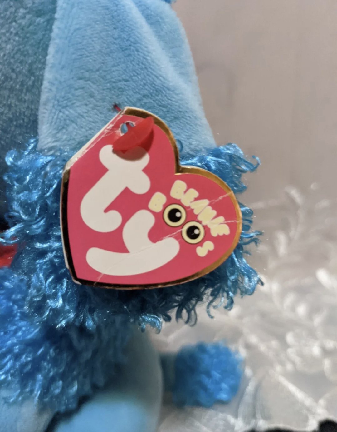 Ty Beanie Boo - Mandy The Blue Poodle Dog (10in) Non-mint Hang Tag - Vintage Beanies Canada