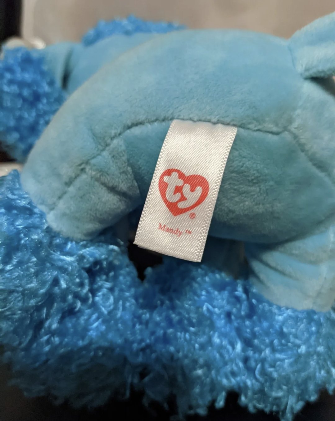 Ty Beanie Boo - Mandy The Blue Poodle Dog (10in) Non-mint Hang Tag - Vintage Beanies Canada