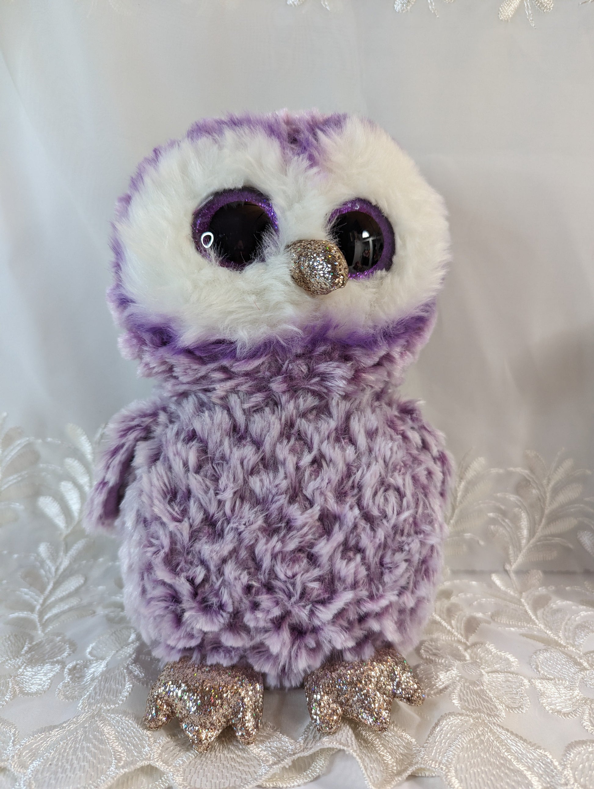 Ty Beanie Boo - Moonlight The Purple Owl (9in) No Tag - Vintage Beanies Canada