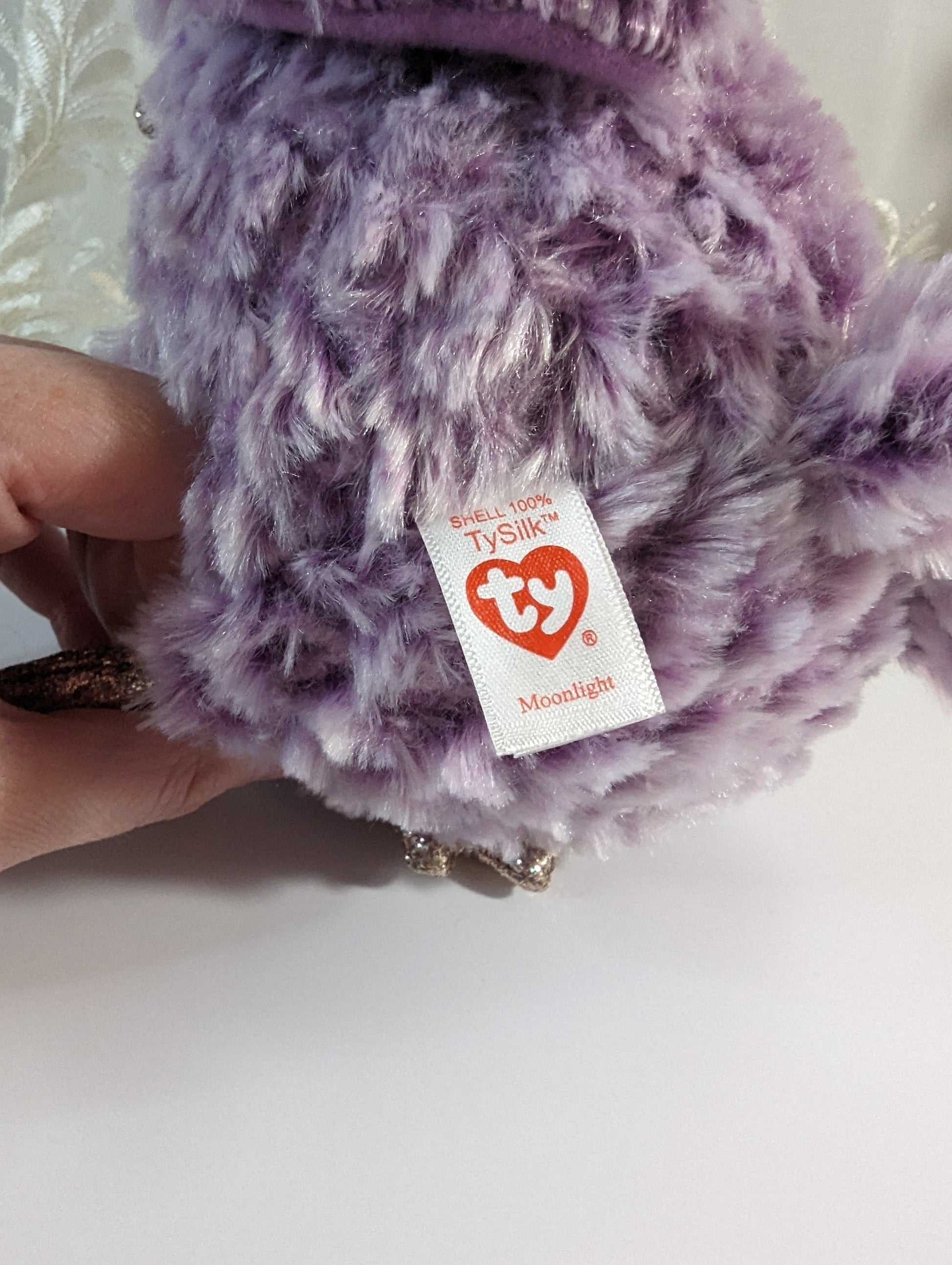 Ty Beanie Boo - Moonlight The Purple Owl (9in) No Tag - Vintage Beanies Canada