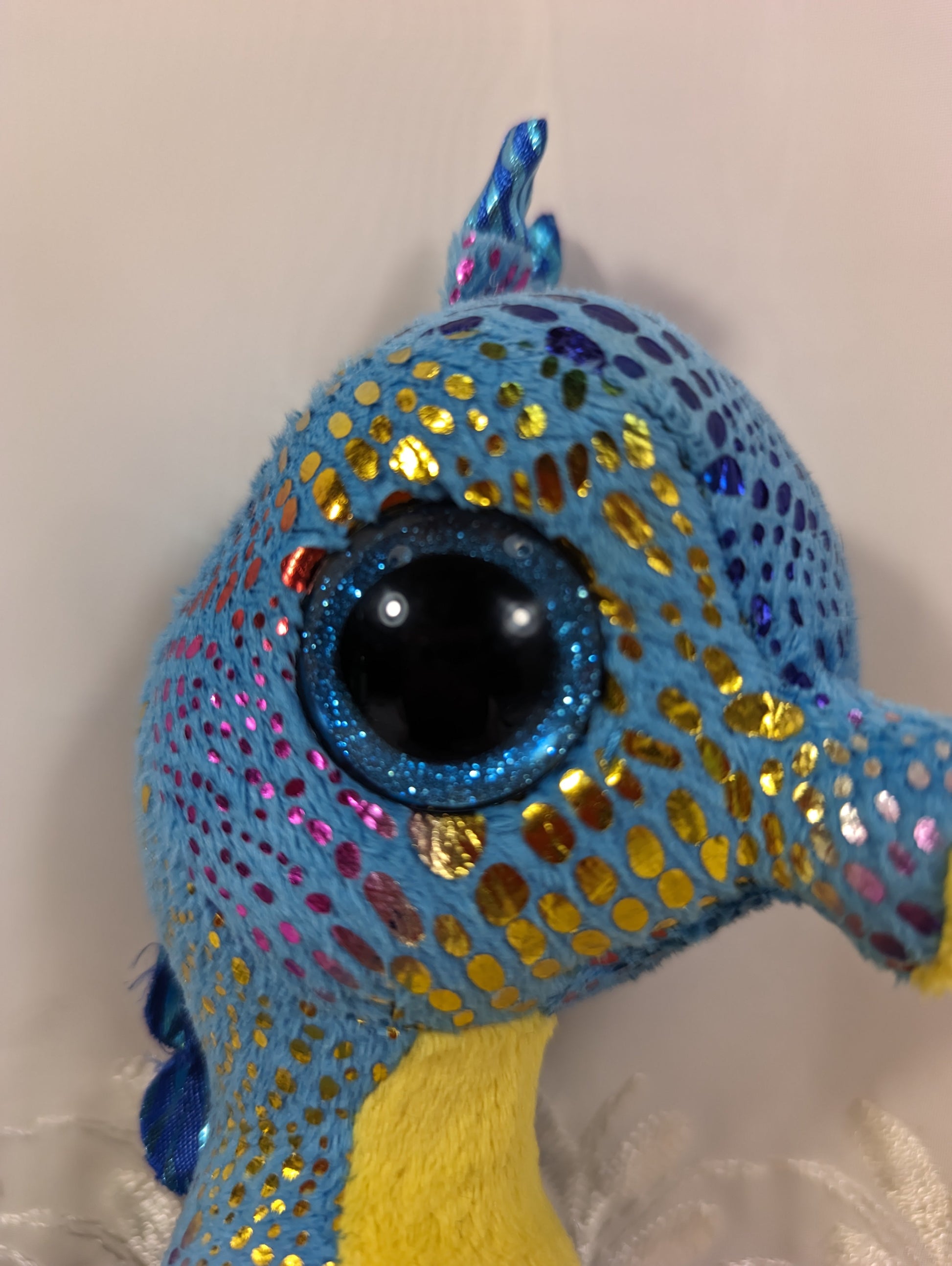 Ty Beanie Boo - Neptune The Blue Seahorse (7in) Minor Scuffed Eyes - Vintage Beanies Canada