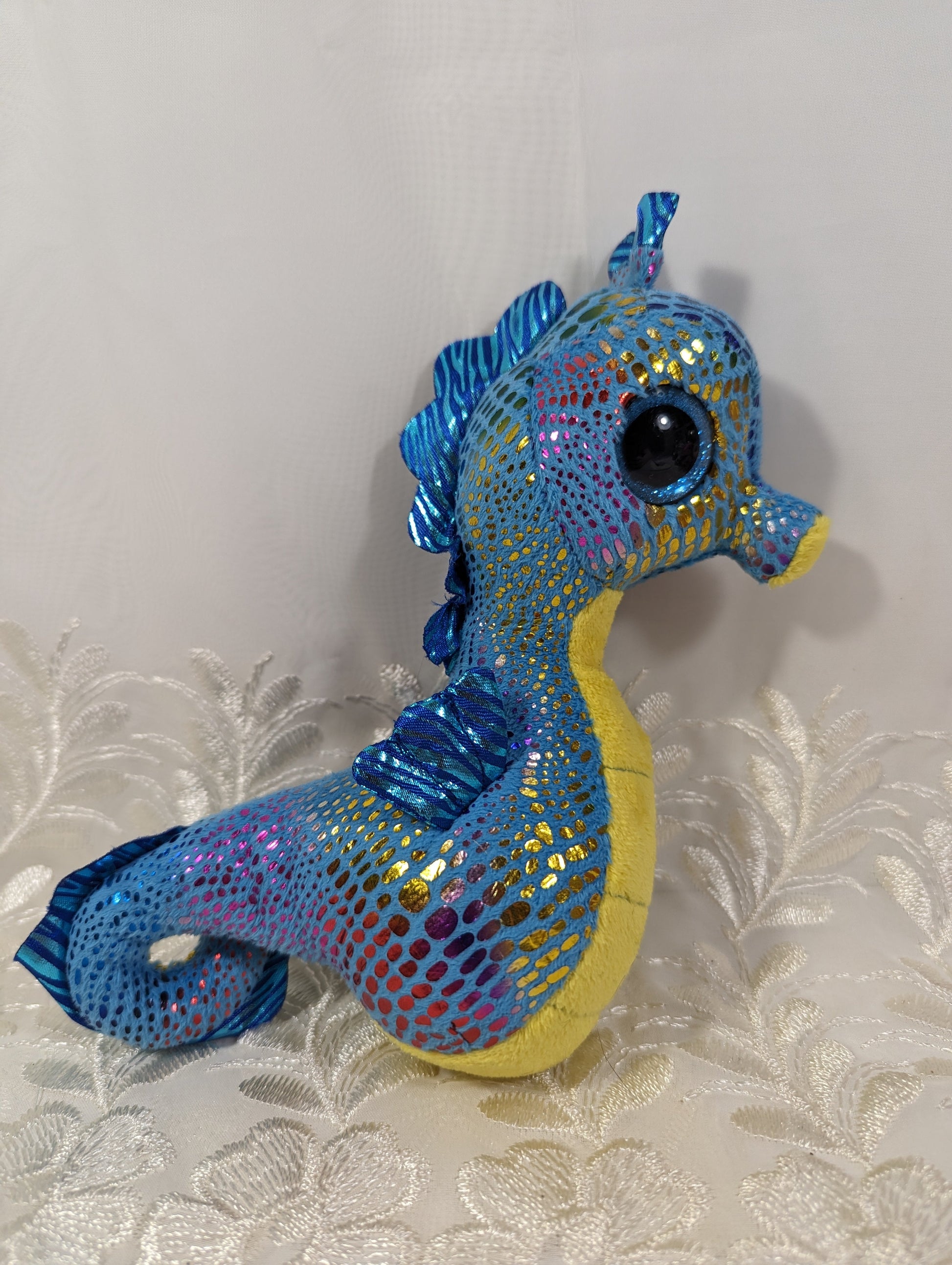 Ty Beanie Boo - Neptune The Blue Seahorse (7in) Minor Scuffed Eyes - Vintage Beanies Canada