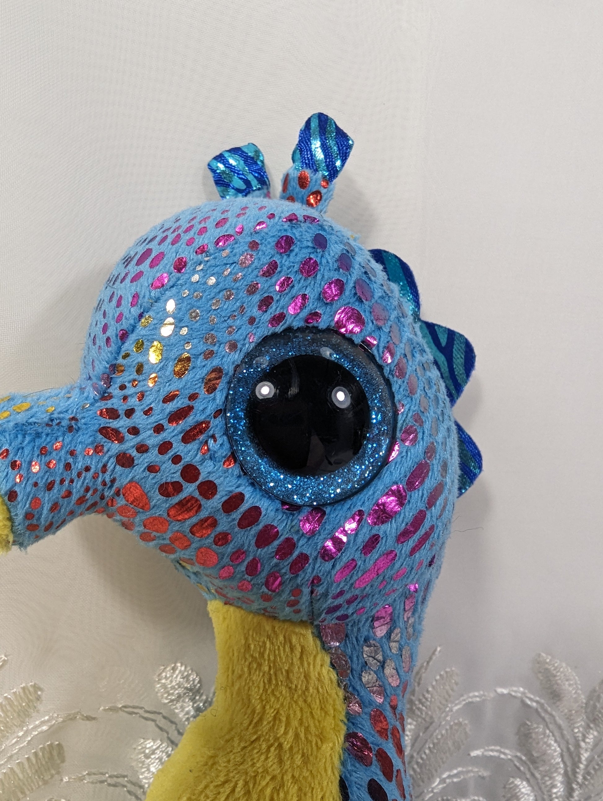 Ty Beanie Boo - Neptune The Blue Seahorse (7in) Minor Scuffed Eyes - Vintage Beanies Canada