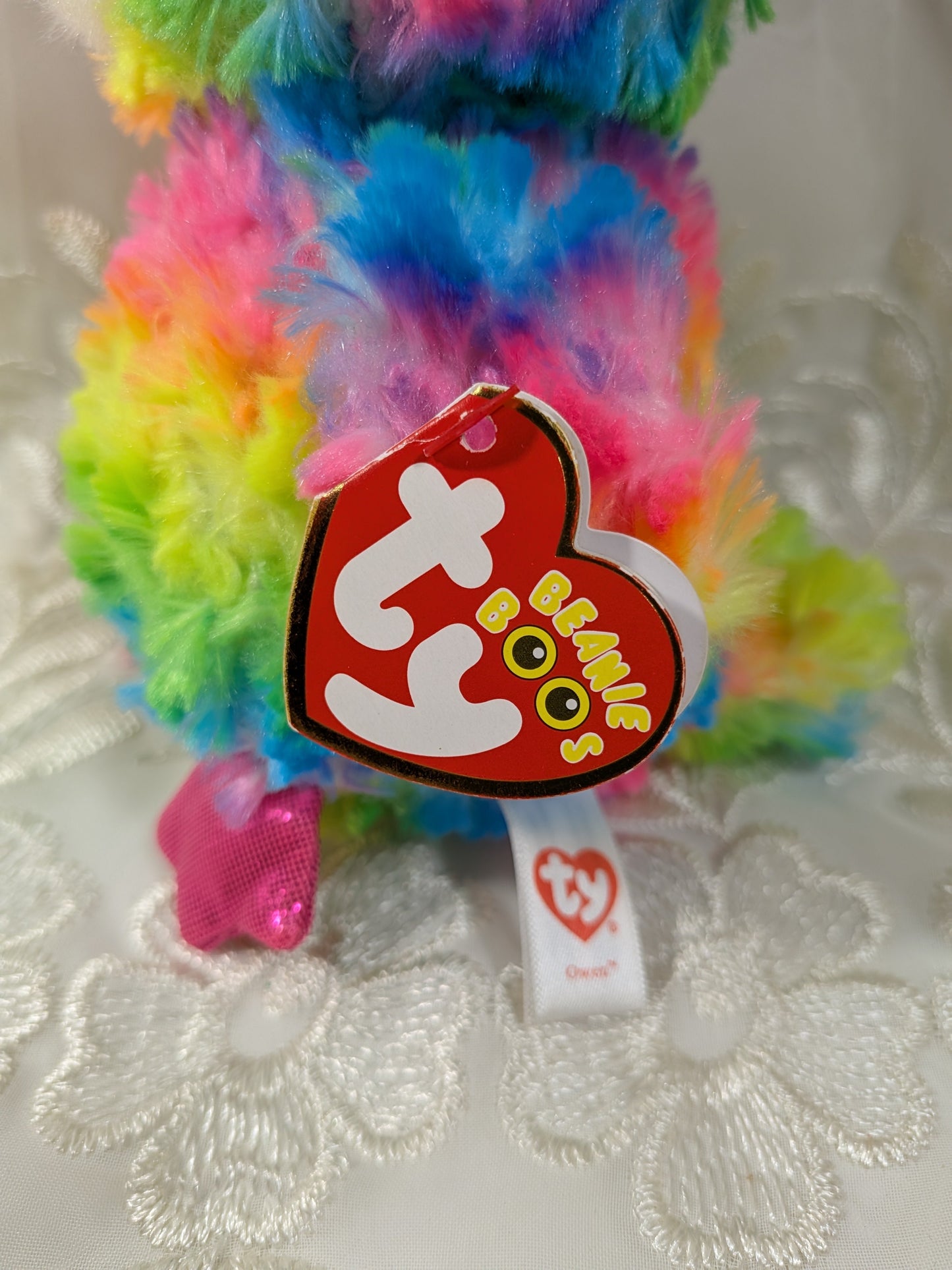 Ty Beanie Boo - Owen The Rainbow Owl (6in) - Vintage Beanies Canada
