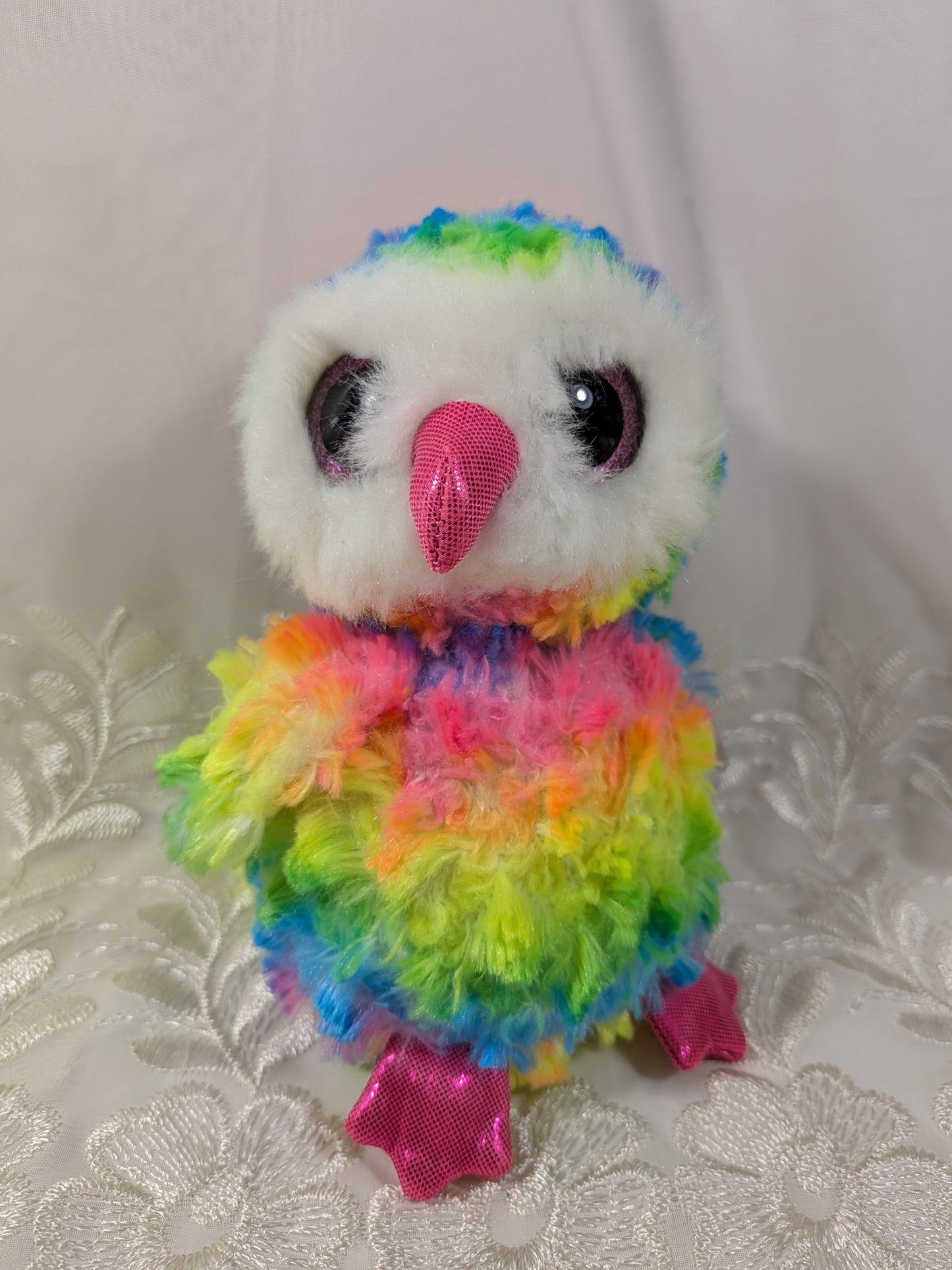 Ty Beanie Boo - Owen The Rainbow Owl (6in) - Vintage Beanies Canada