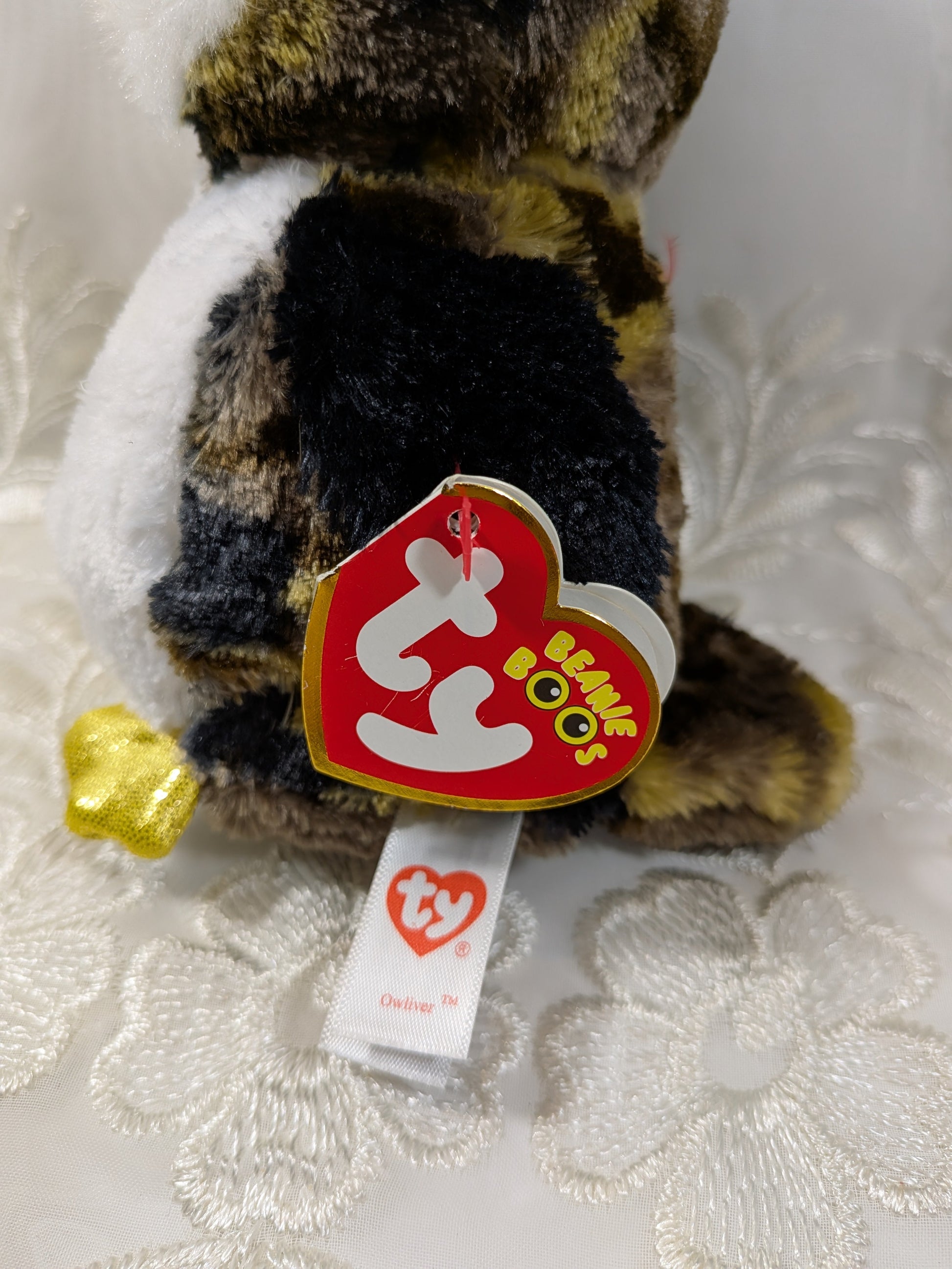 Ty Beanie Boo - Owliver The Camouflaged Owl (6in) - Vintage Beanies Canada