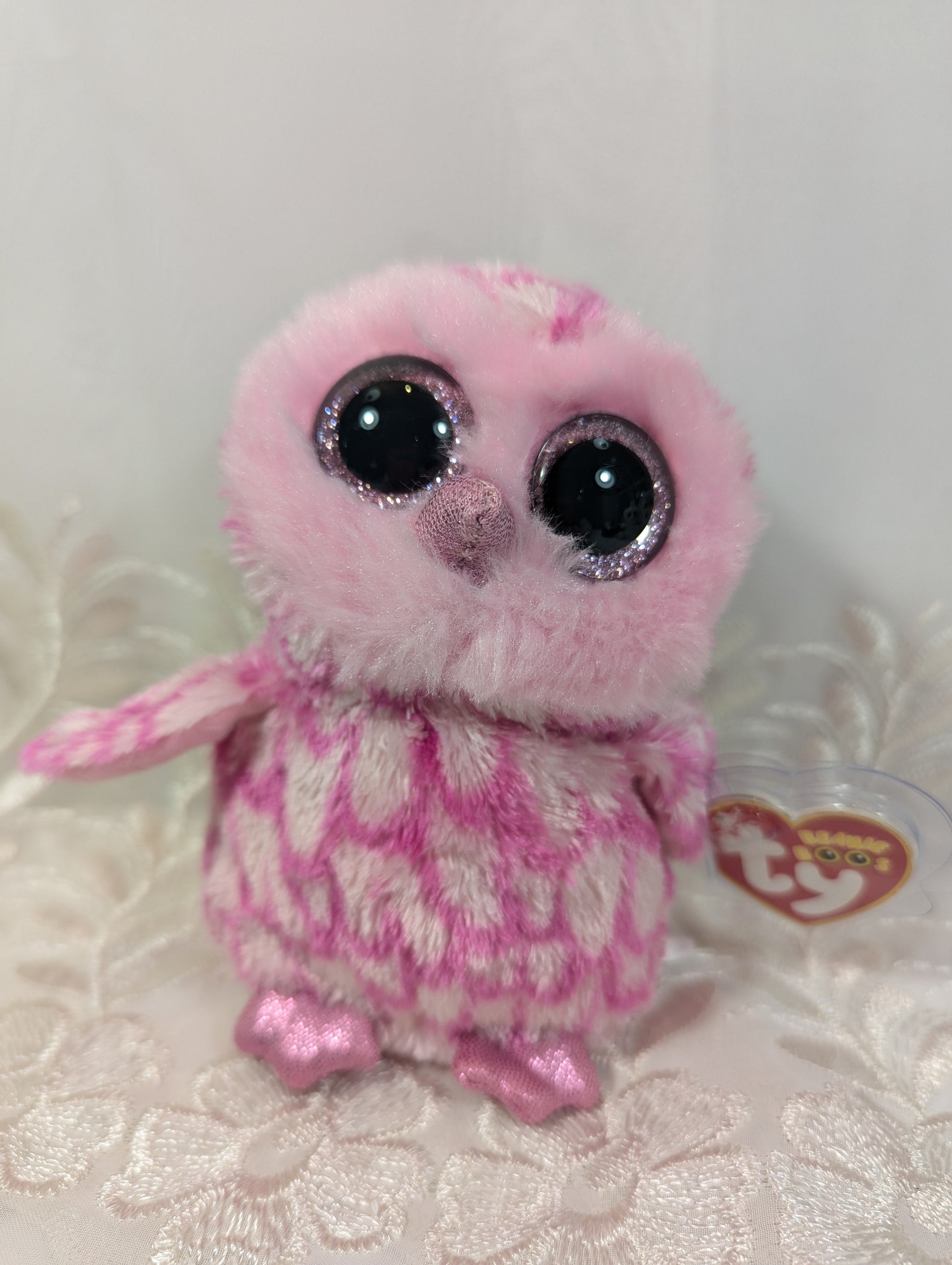 Ty Beanie Boo - Pinky The Pink Owl (6in) Near Mint Tag - Vintage Beanies Canada