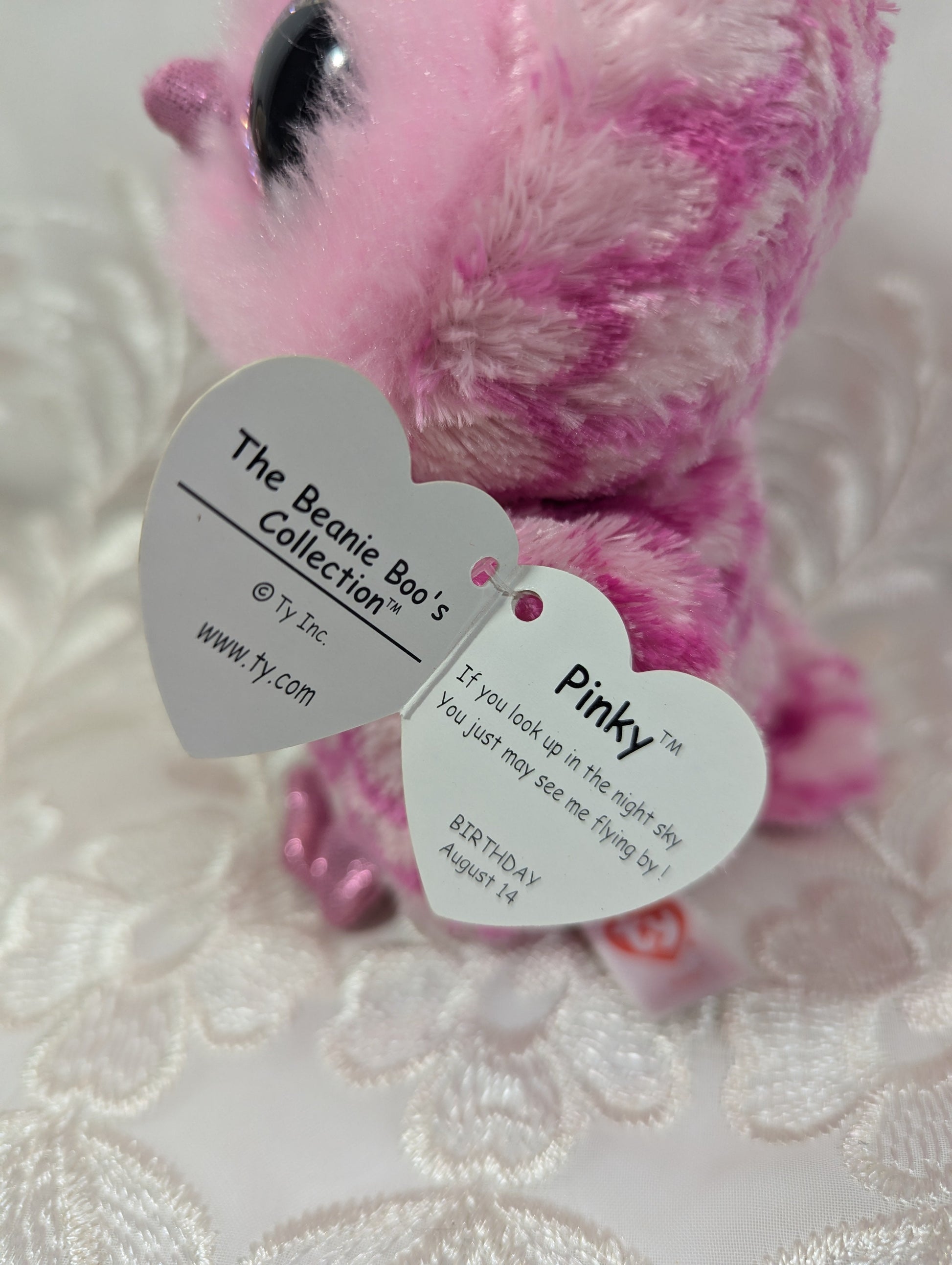 Ty Beanie Boo - Pinky The Pink Owl (6in) Near Mint Tag - Vintage Beanies Canada