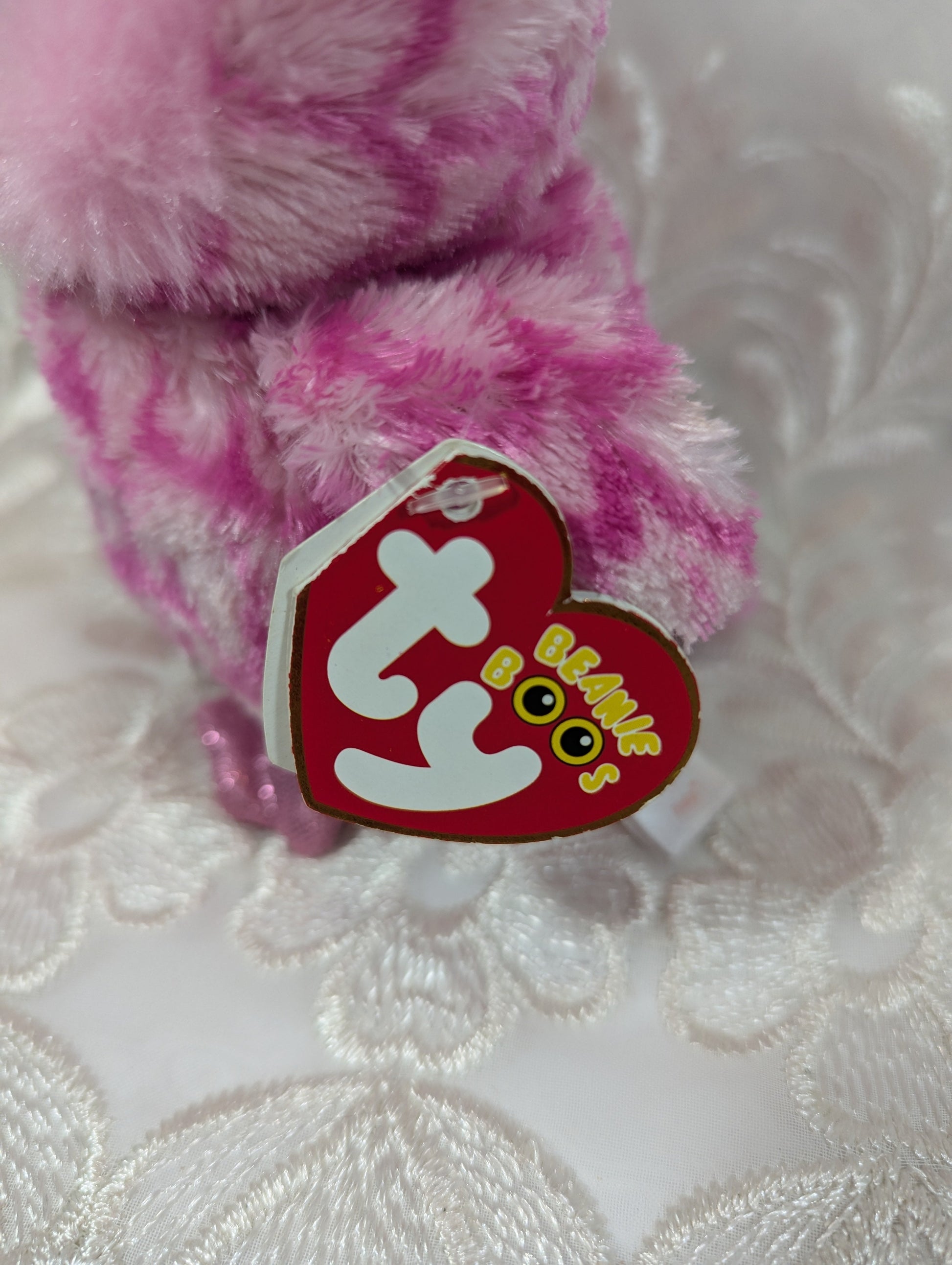 Ty Beanie Boo - Pinky The Pink Owl (6in) Near Mint Tag - Vintage Beanies Canada