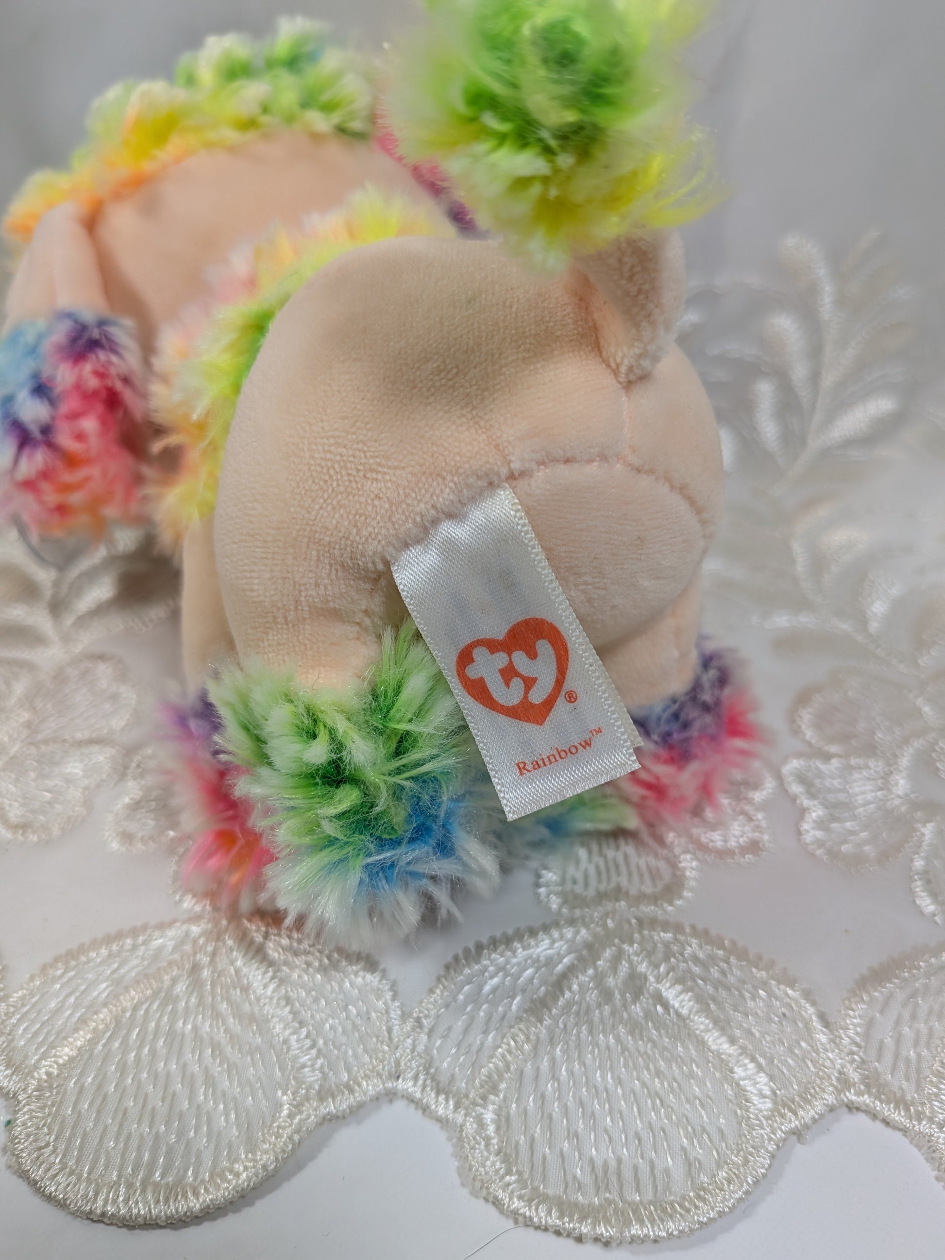 TY Beanie Boo - Rainbow The Poodle Dog (6 in) Non - mint Tag - Vintage Beanies Canada