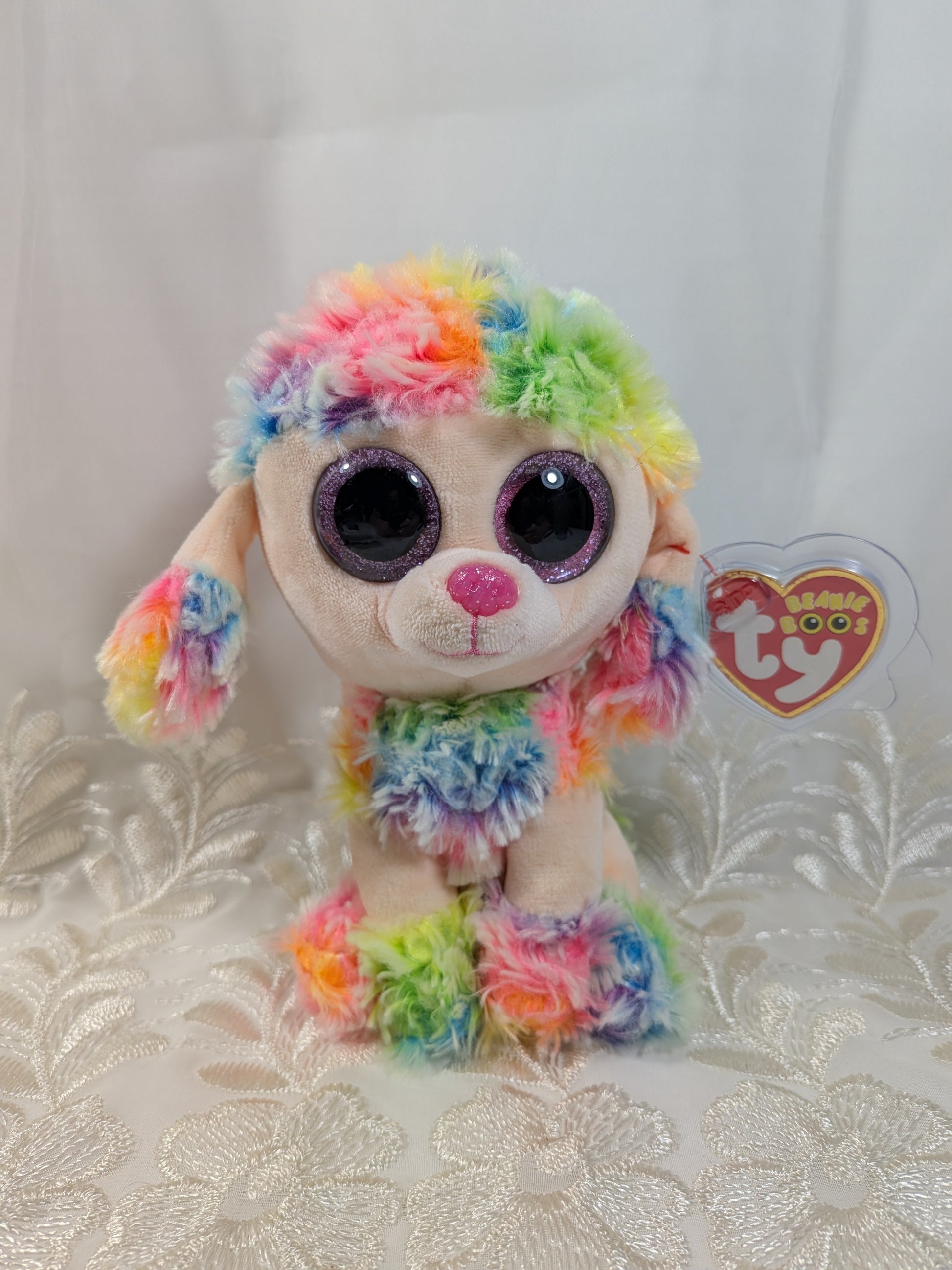 TY Beanie Boo - Rainbow The Poodle Dog (6 in) Non - mint Tag - Vintage Beanies Canada
