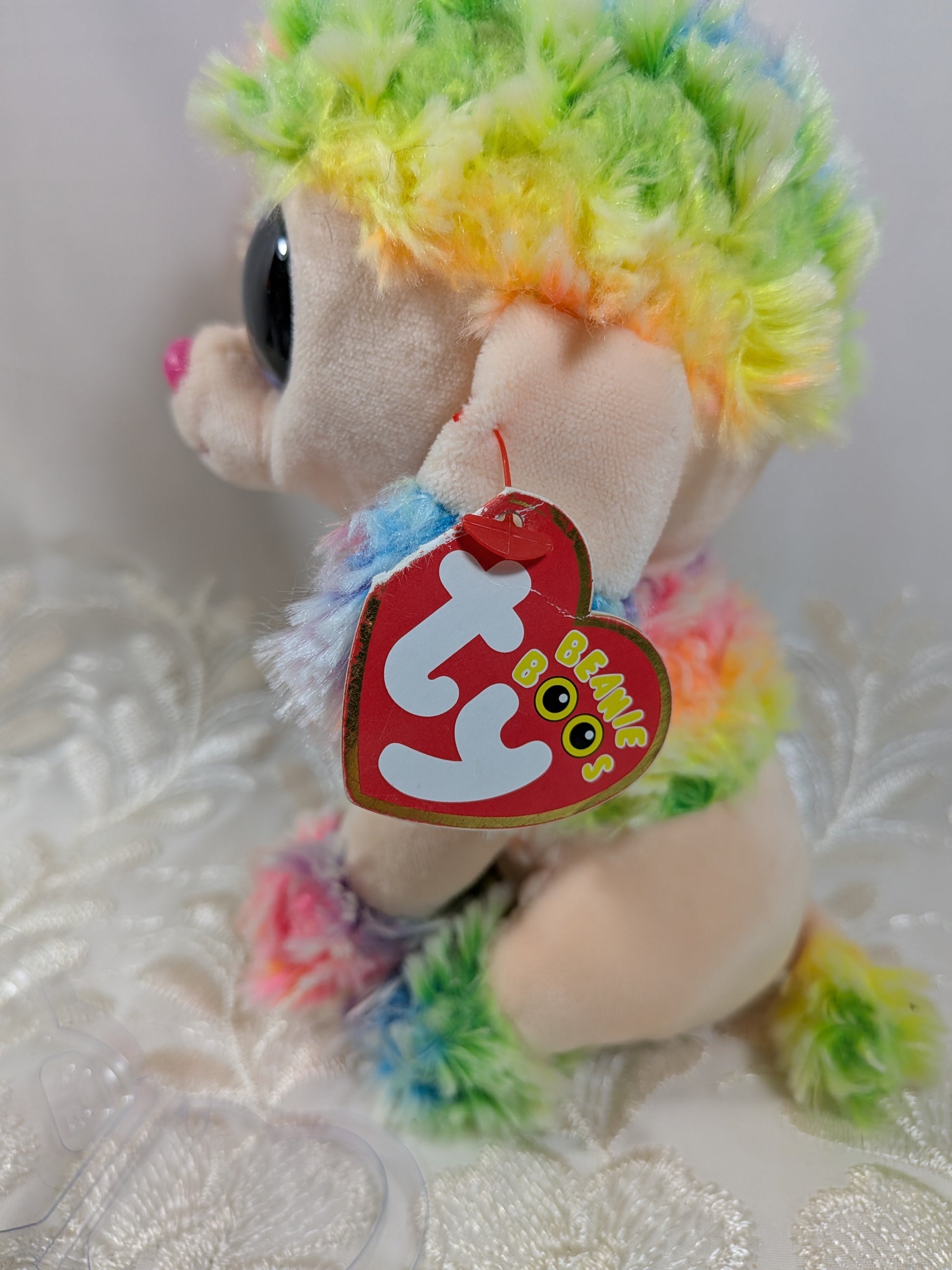 TY Beanie Boo - Rainbow The Poodle Dog (6 in) Non - mint Tag - Vintage Beanies Canada