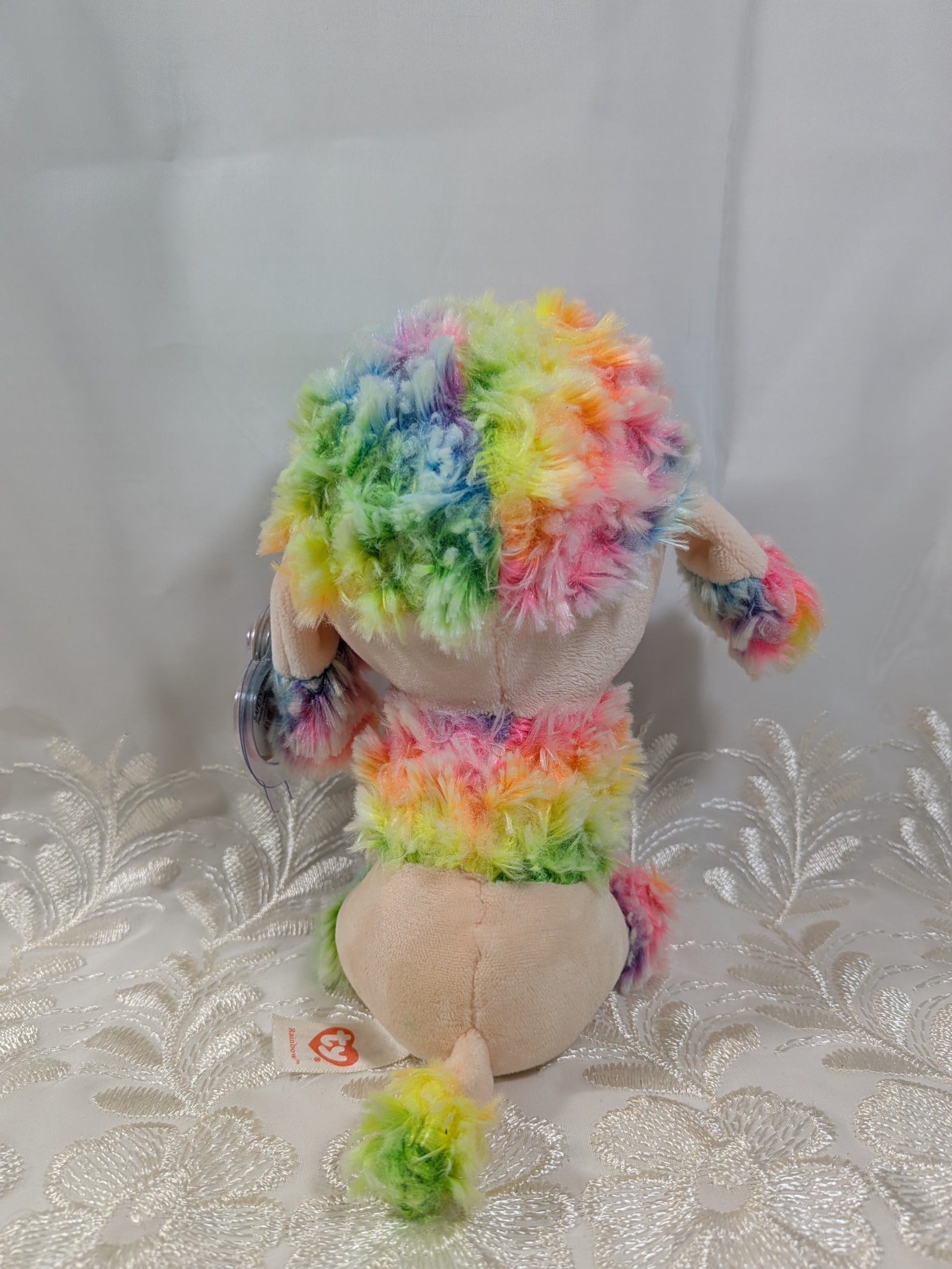TY Beanie Boo - Rainbow The Poodle Dog (6 in) Non - mint Tag - Vintage Beanies Canada