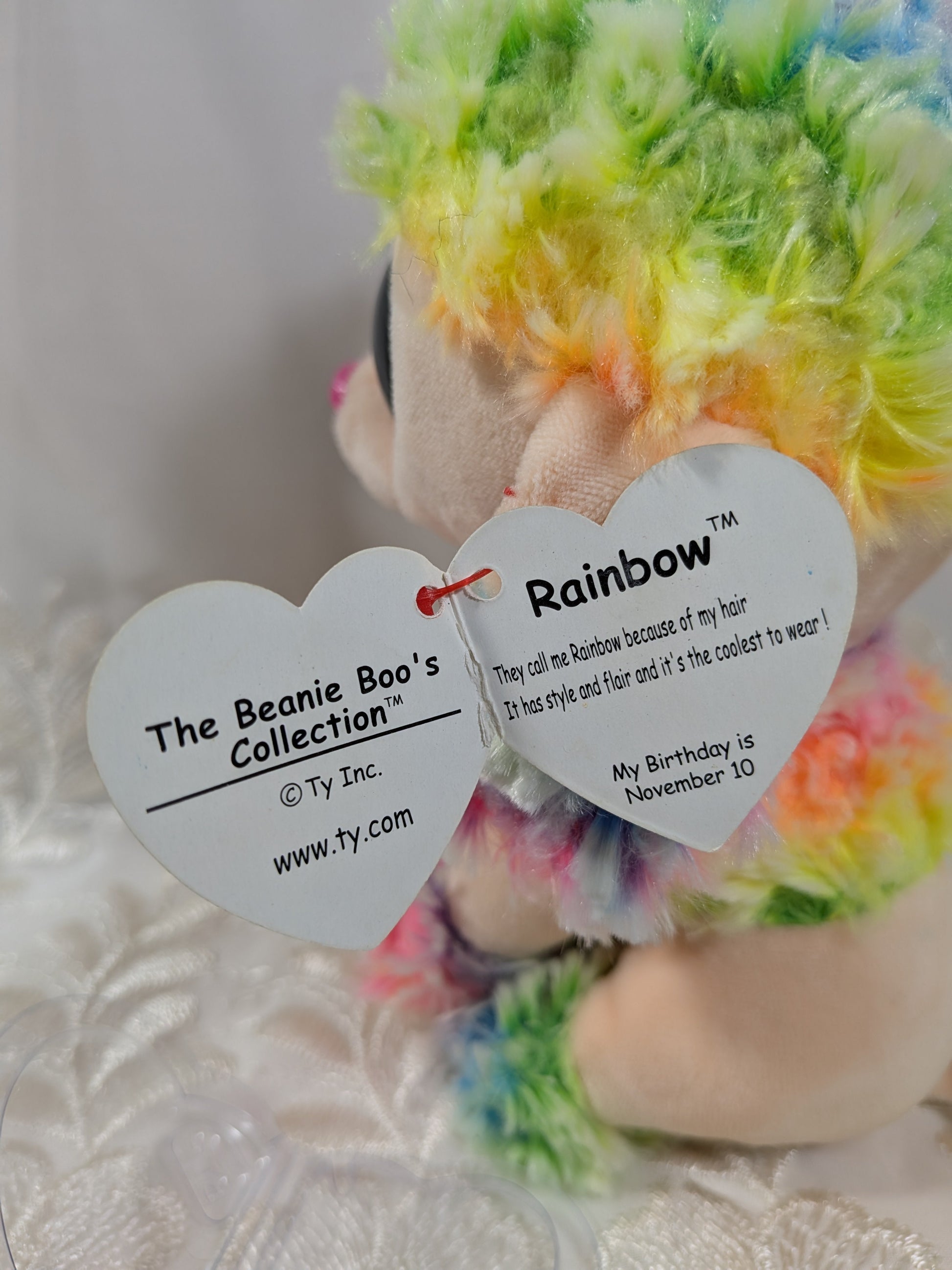TY Beanie Boo - Rainbow The Poodle Dog (6 in) Non - mint Tag - Vintage Beanies Canada
