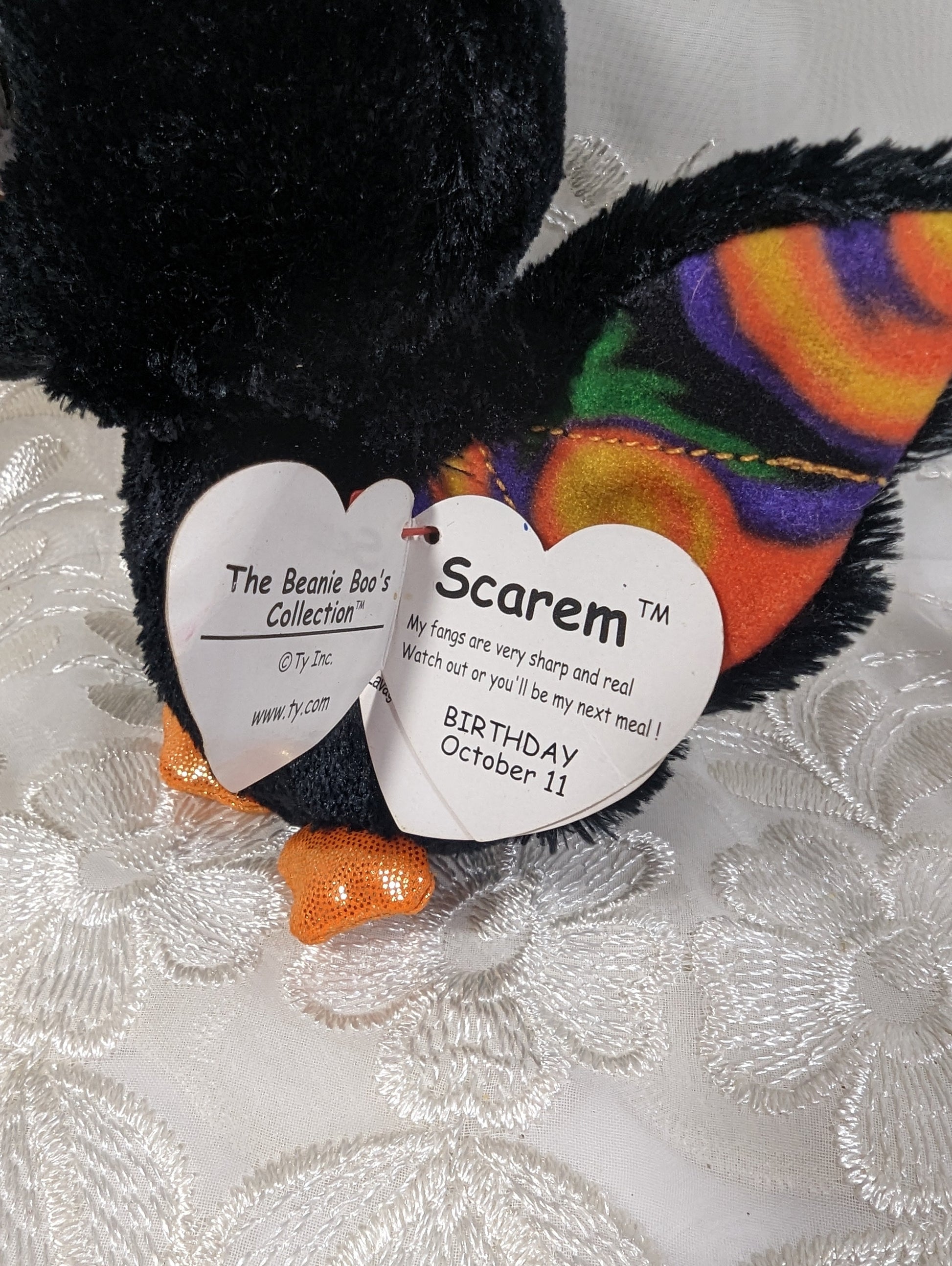 Ty Beanie Boo - Scarem the Halloween Bat (6in) Non - Mint Tags - Vintage Beanies Canada