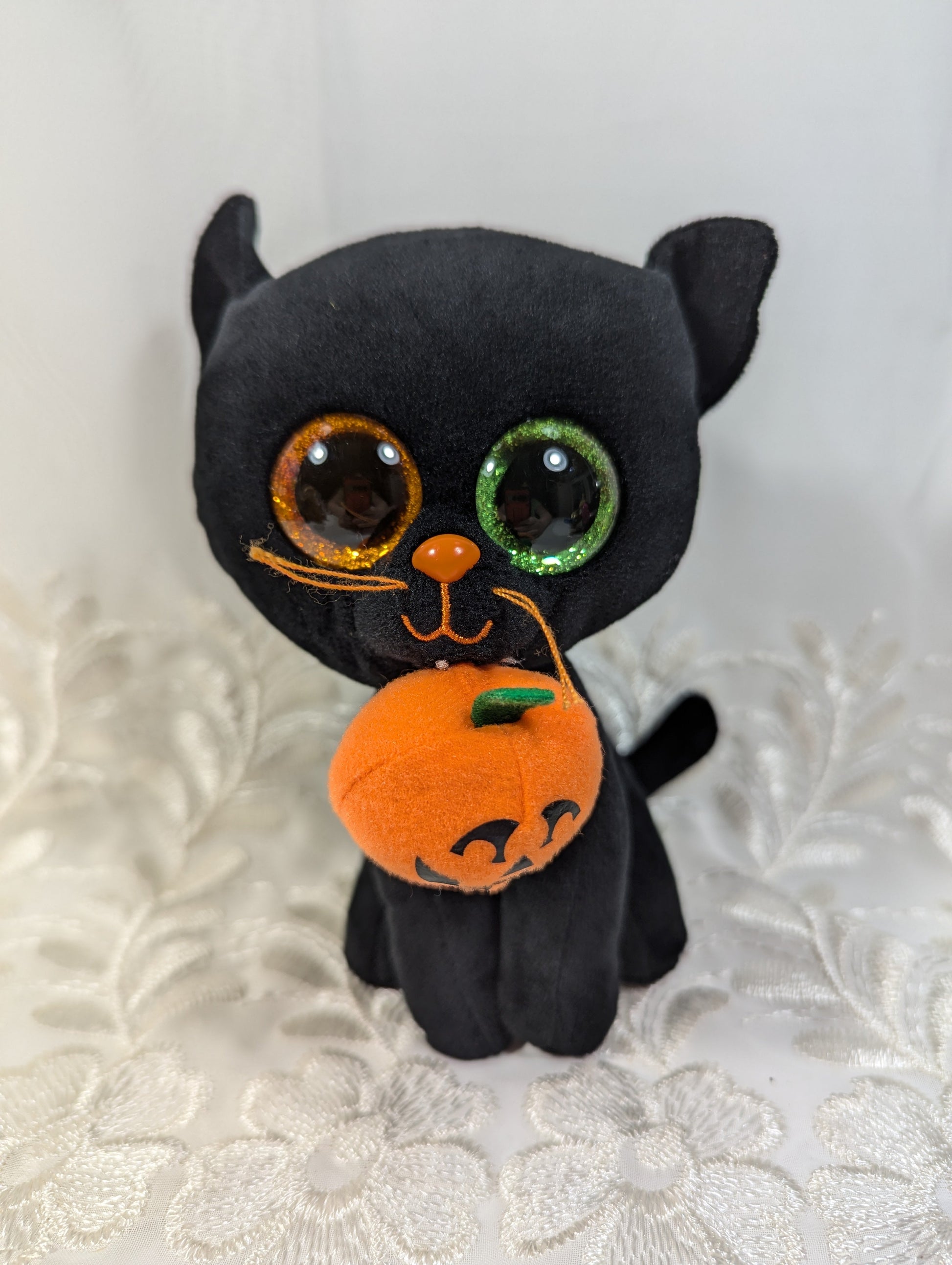 Ty Beanie Boo - Shadow the Black Halloween Cat (6in) No Tag, Scuffed Eyes - Vintage Beanies Canada