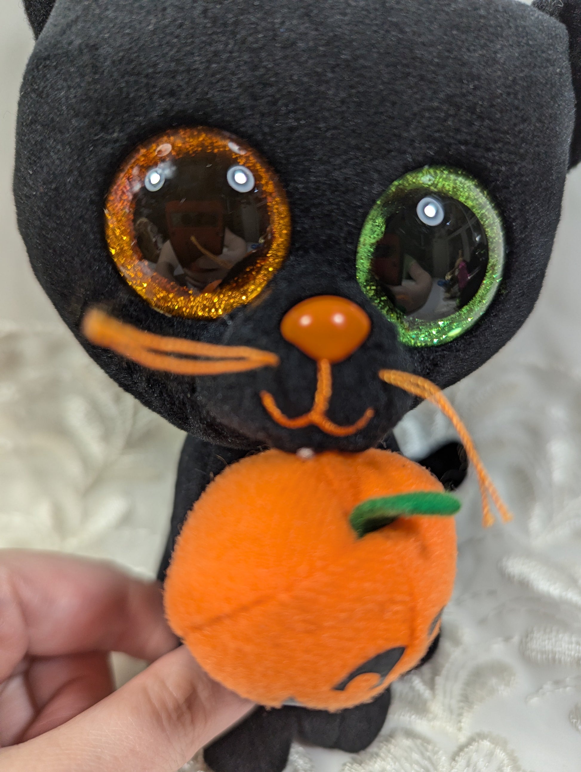 Ty Beanie Boo - Shadow the Black Halloween Cat (6in) No Tag, Scuffed Eyes - Vintage Beanies Canada