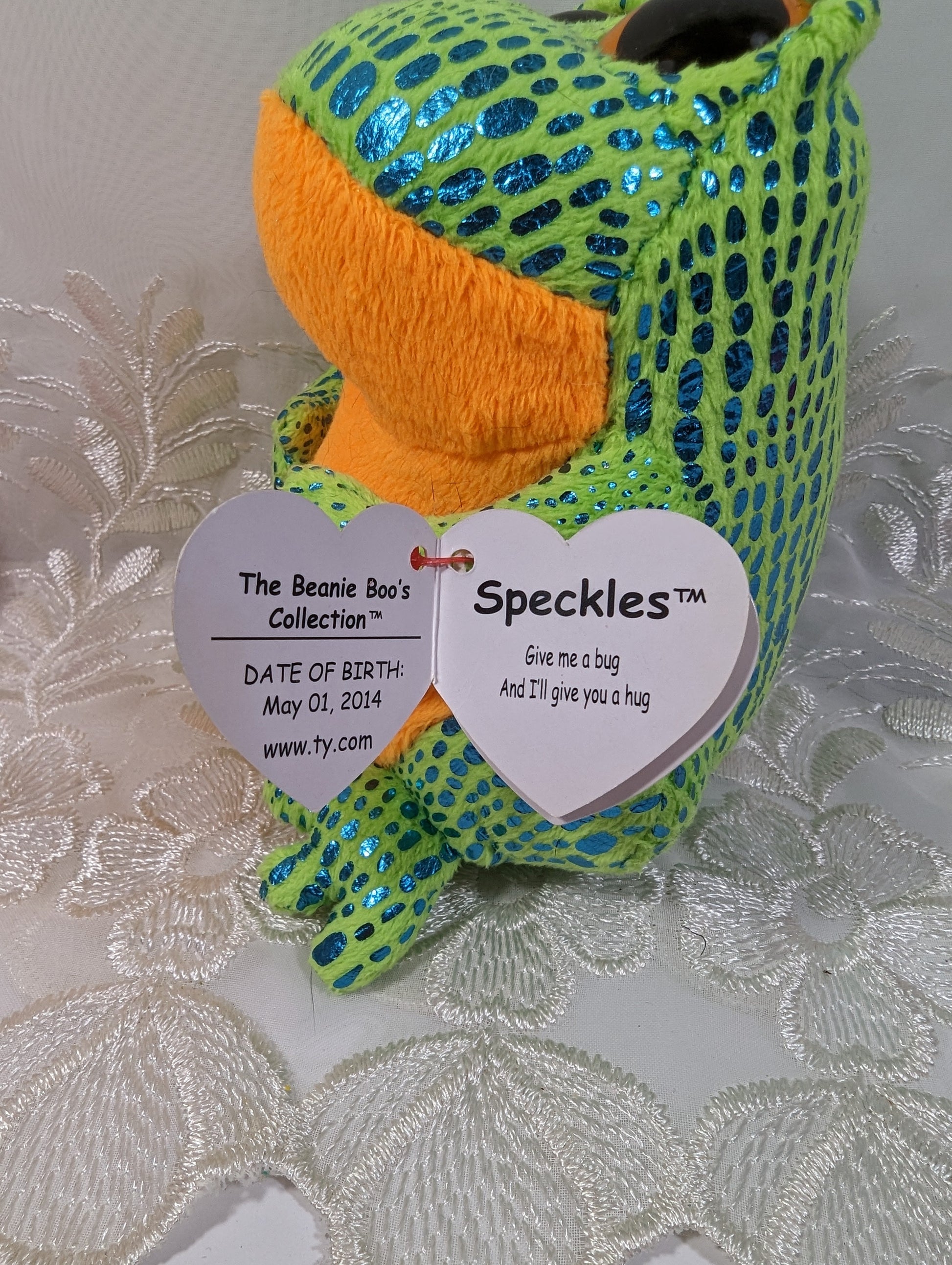 Ty Beanie Boo - Speckles The Frog (6 in) Non - mint Tag, scuffed eyes - Vintage Beanies Canada