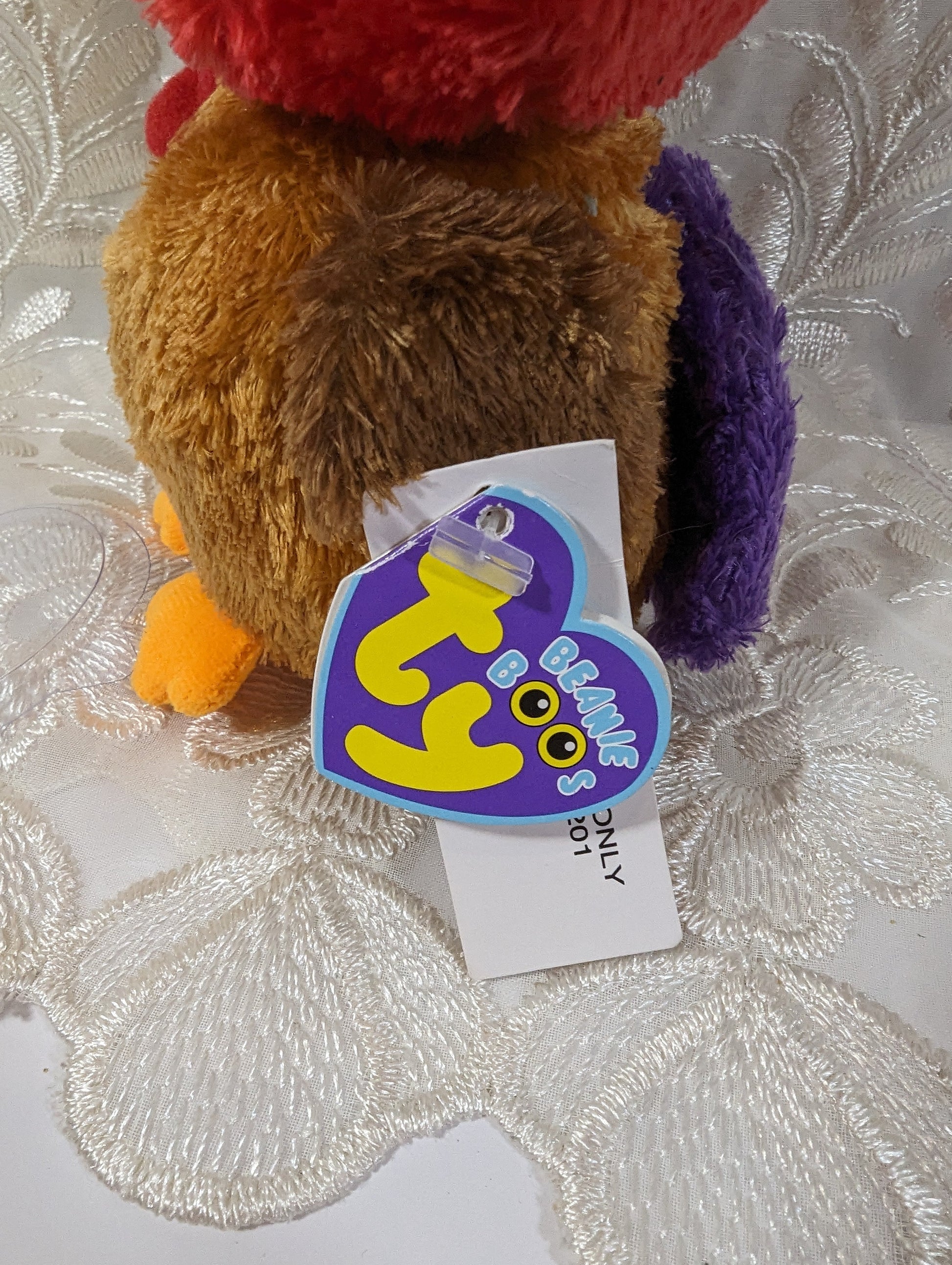 Ty Beanie Boo - Thankful The Turkey (6in) First Gen, Solid Eyes, Purple Tag *Rare* - Vintage Beanies Canada