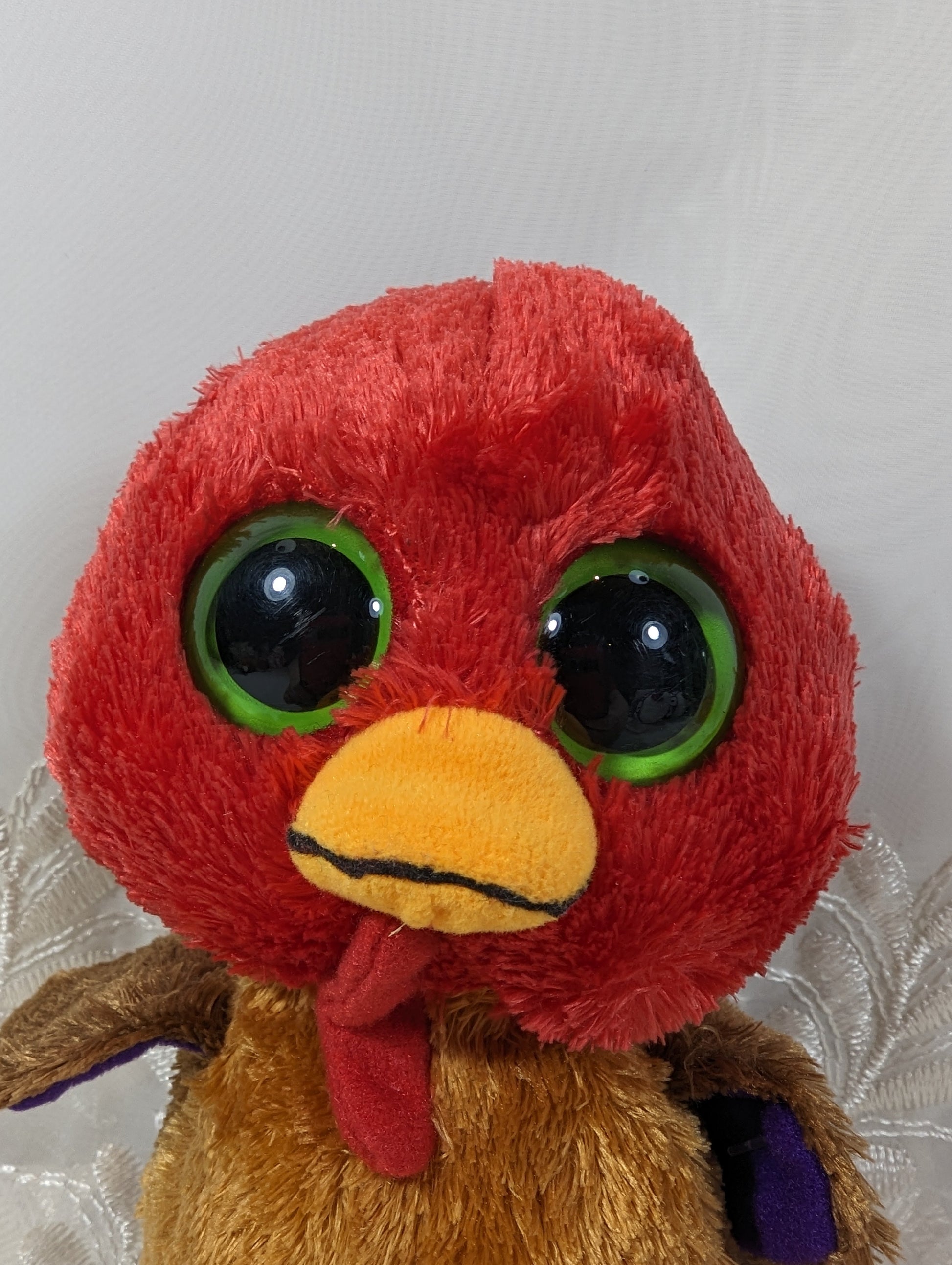 Ty Beanie Boo - Thankful The Turkey (6in) First Gen, Solid Eyes, Purple Tag *Rare* - Vintage Beanies Canada