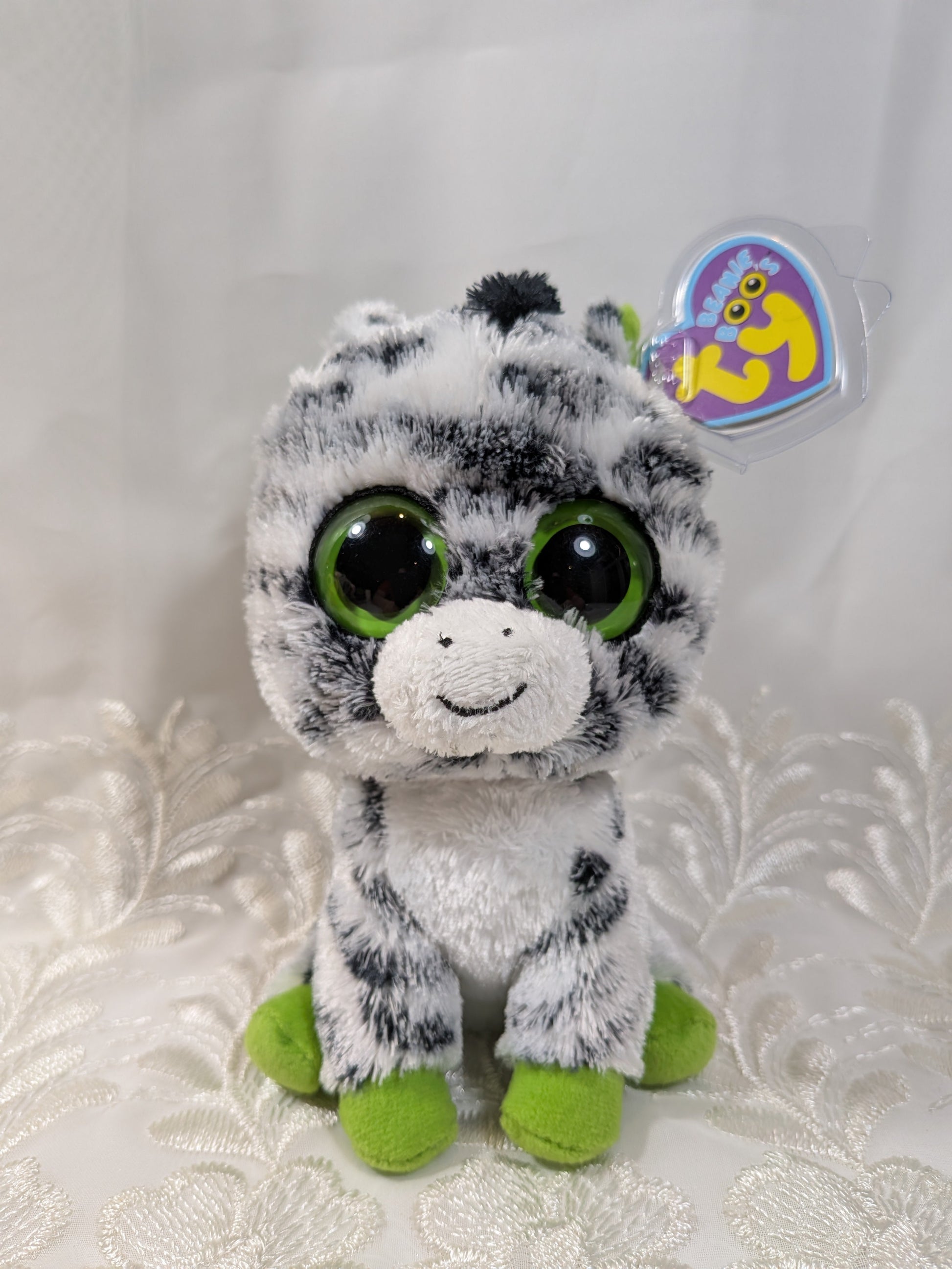 Ty Beanie Boo - Zig - zag The Zebra (6in) *Rare* First Generation Purple Tag - Vintage Beanies Canada