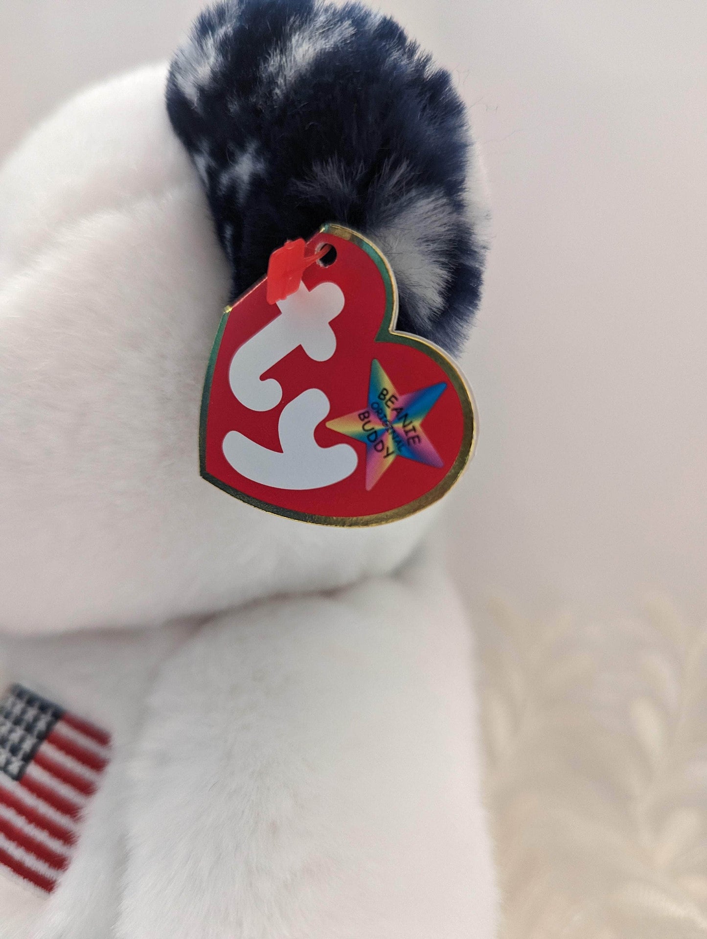 Ty Beanie Buddy - America The White Bear (14in) - Vintage Beanies Canada