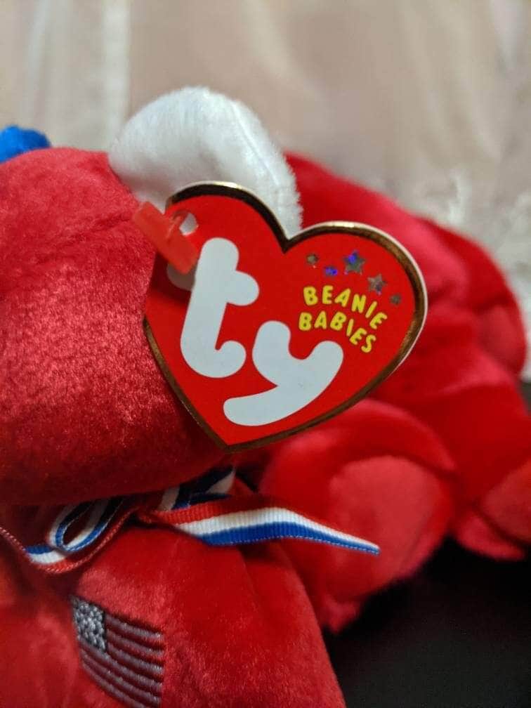 Ty Beanie Buddy + Beanie Babies Lot - America The Red Bears - Near Mint (Sold As Set) - Vintage Beanies Canada