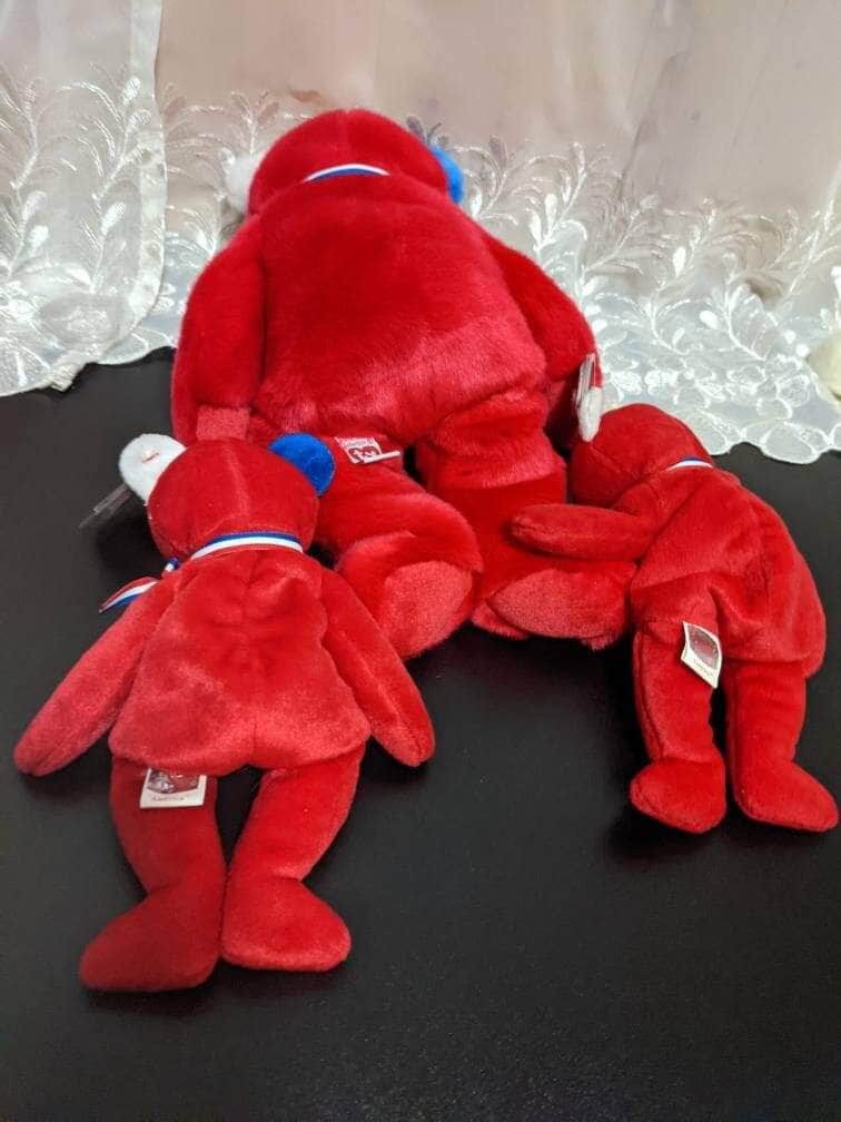 Ty Beanie Buddy + Beanie Babies Lot - America The Red Bears - Near Mint (Sold As Set) - Vintage Beanies Canada