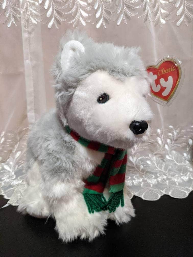 Ty Classic Collection - Dancer The Fluffy Dog With Scarf (15in) Near Mint - Vintage Beanies Canada