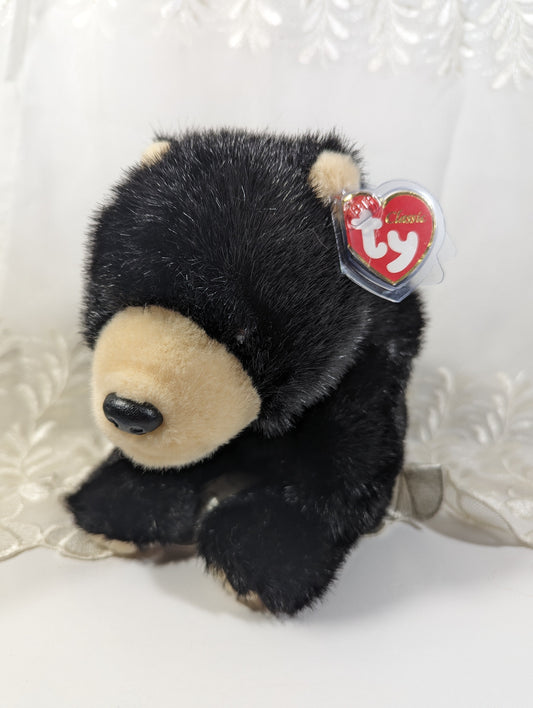 Ty Classic Collection - Forest the Black Bear (11in) Creased Hang Tag - Vintage Beanies Canada