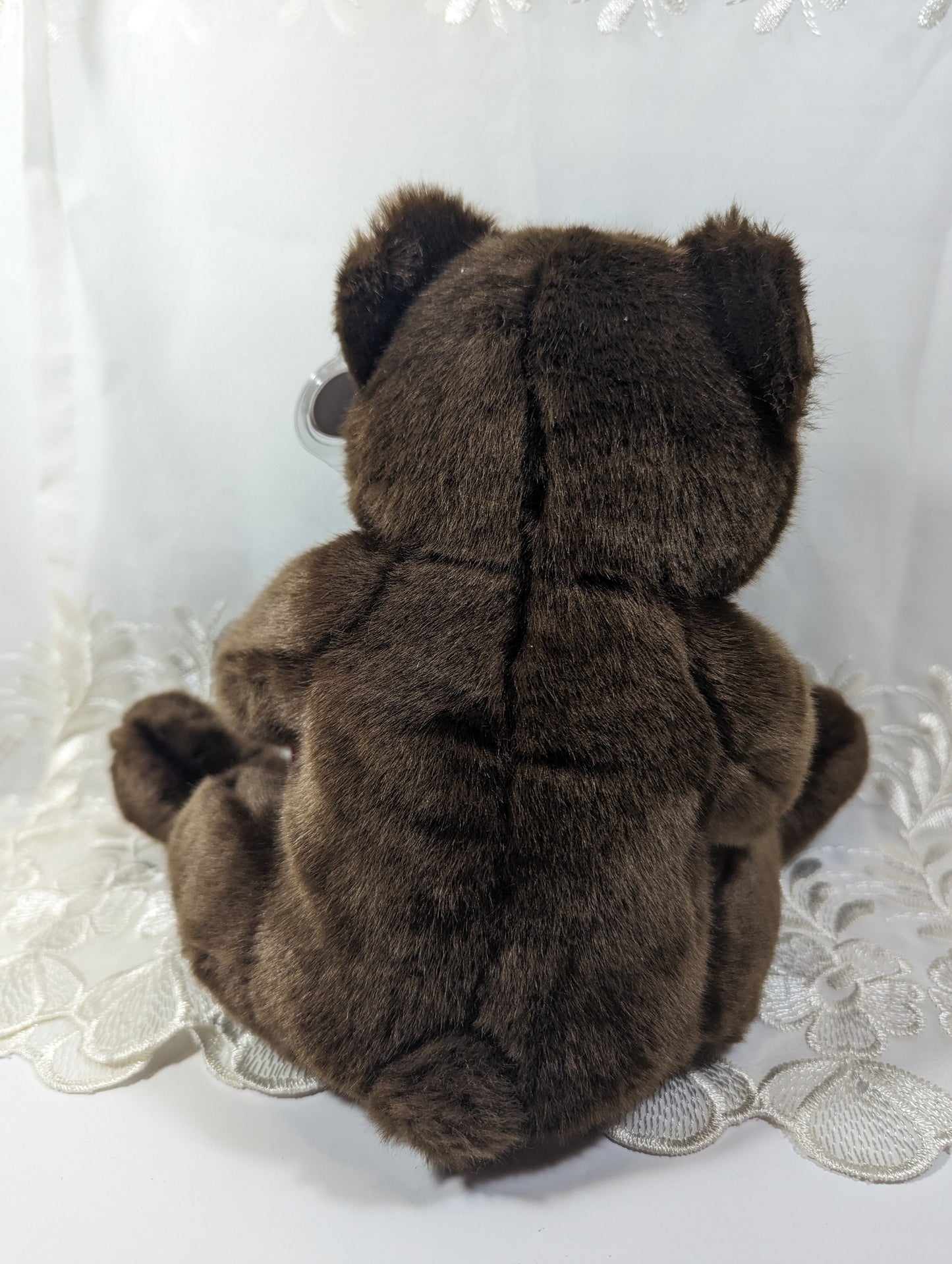 Ty Classic Collection - Sweeten The Brown Bear Holding Heart (10in) - Vintage Beanies Canada