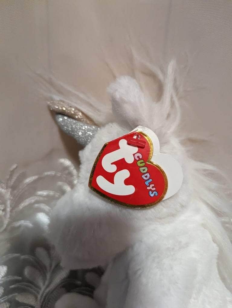 Ty Cuddlys - Angus The White Unicorn (8 in) - Vintage Beanies Canada