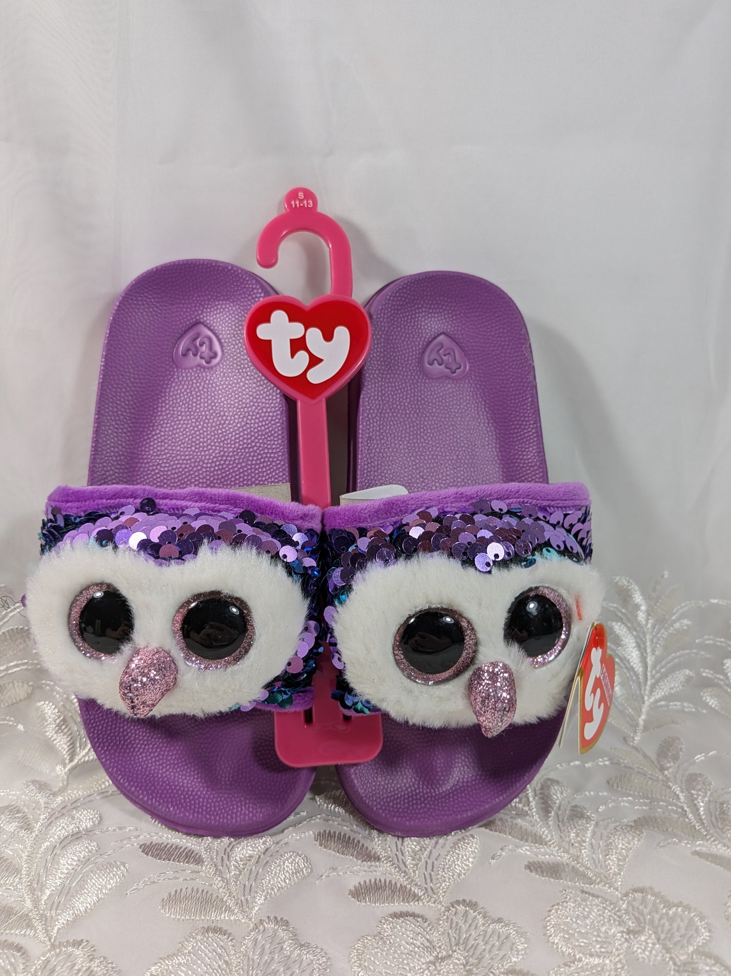 Ty Fashion - Moonlight the purple owl sandals (Size - Kids small 11 - 13) - Vintage Beanies Canada