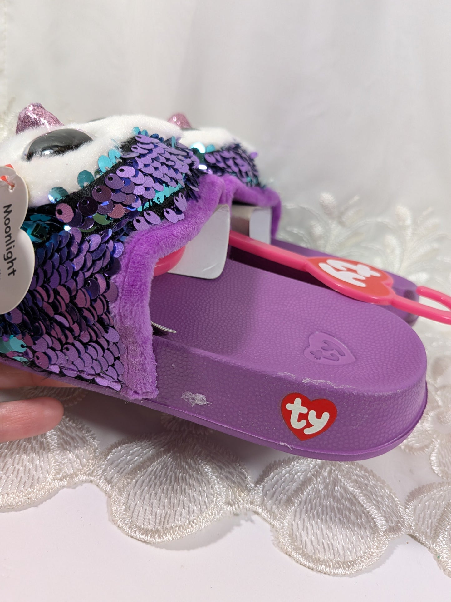 Ty Fashion - Moonlight the purple owl sandals (Size - Kids small 11 - 13) - Vintage Beanies Canada