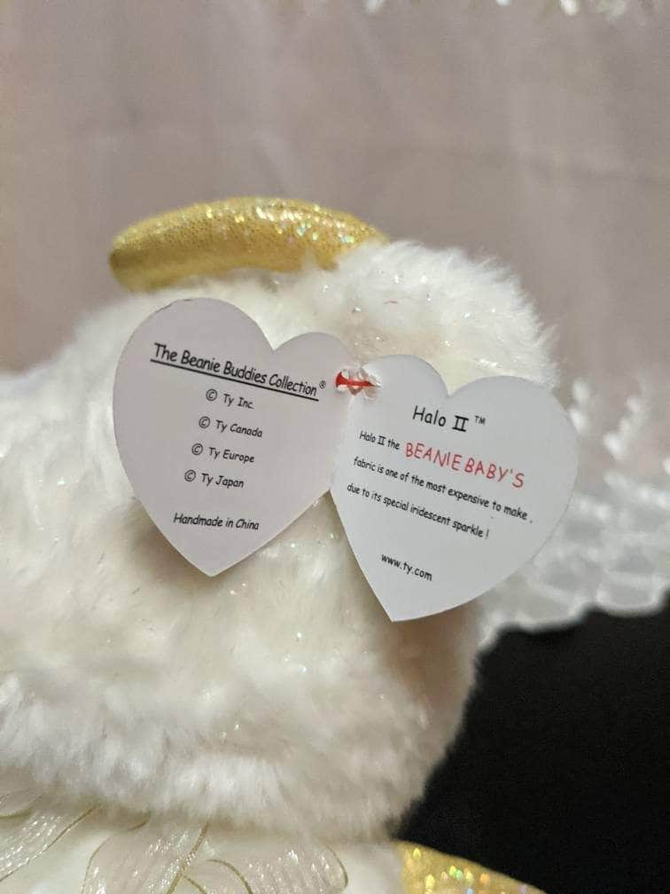 Ty Halo II The Angel Bear Ty Beanie Baby (8.5in) + Beanie Buddy (13in) Sold As Pair - Vintage Beanies Canada