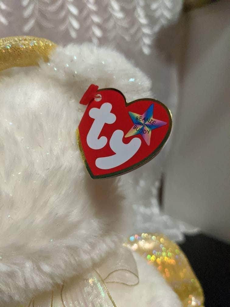 Ty Halo II The Angel Bear Ty Beanie Baby (8.5in) + Beanie Buddy (13in) Sold As Pair - Vintage Beanies Canada