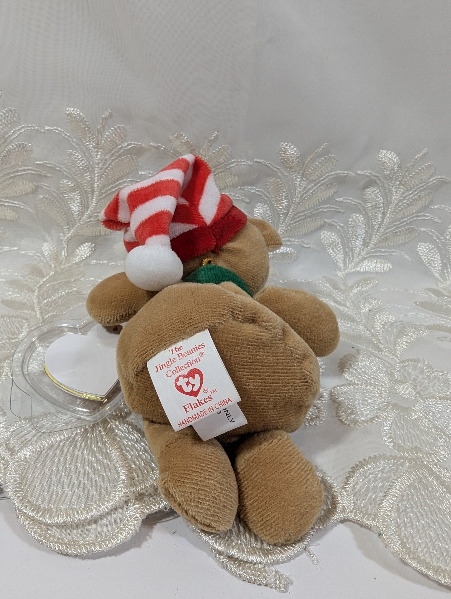 Ty Jingle Beanie - Flakes The Bear (5in) Christmas Tree Ornament - Vintage Beanies Canada
