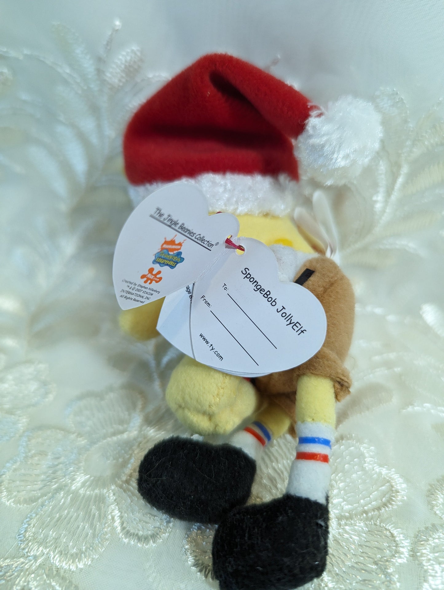 Ty Jingle Beanie - SpongeBob Jolly Elf (5in) Christmas Ornament - Vintage Beanies Canada