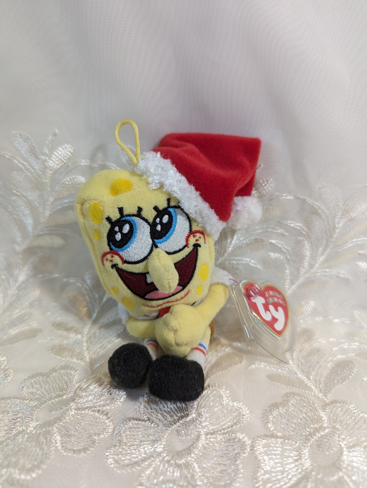 Ty Jingle Beanie - SpongeBob Jolly Elf (5in) Christmas Ornament - Vintage Beanies Canada