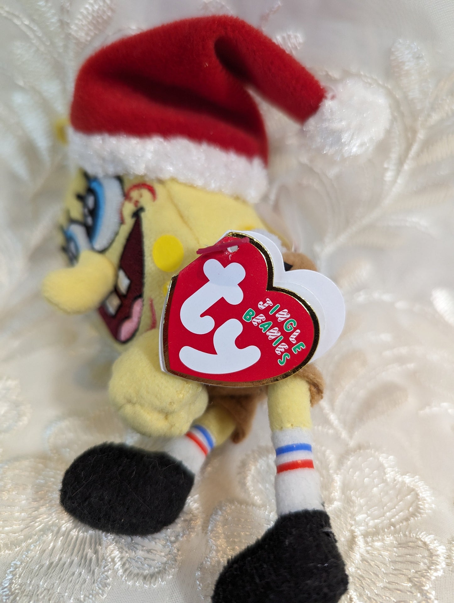 Ty Jingle Beanie - SpongeBob Jolly Elf (5in) Christmas Ornament - Vintage Beanies Canada